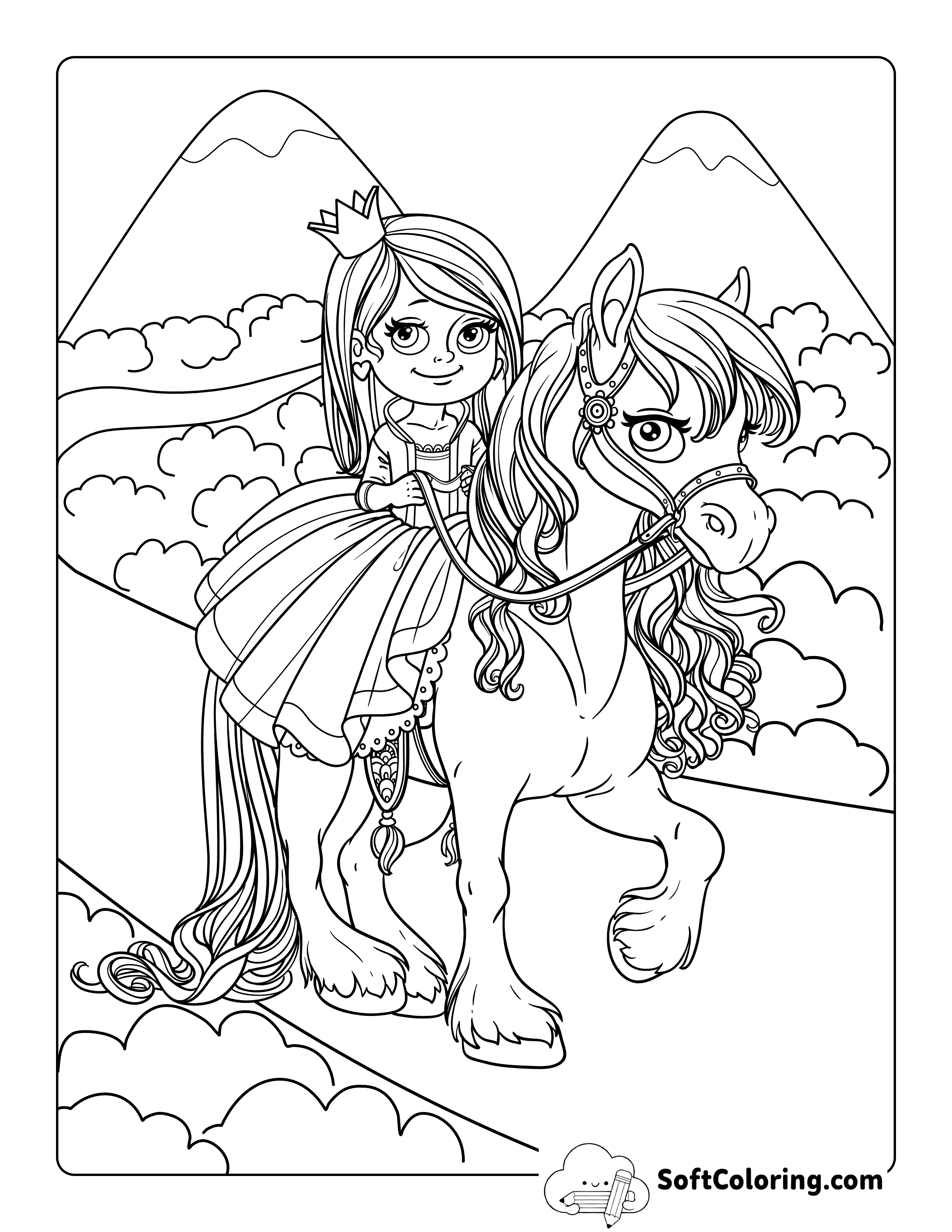 Princess Riding Her Beautiful Horse