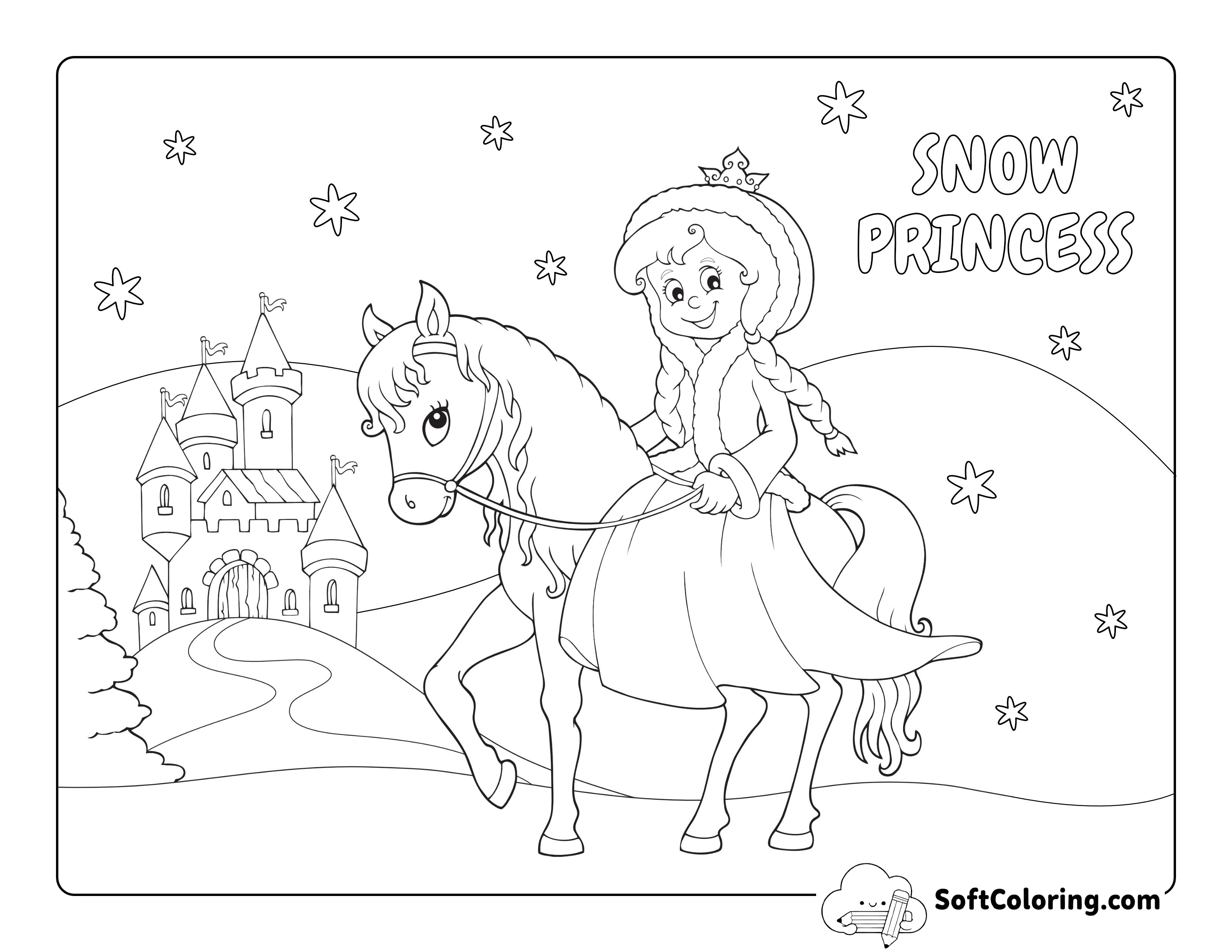 Princess Riding Horse to Castle