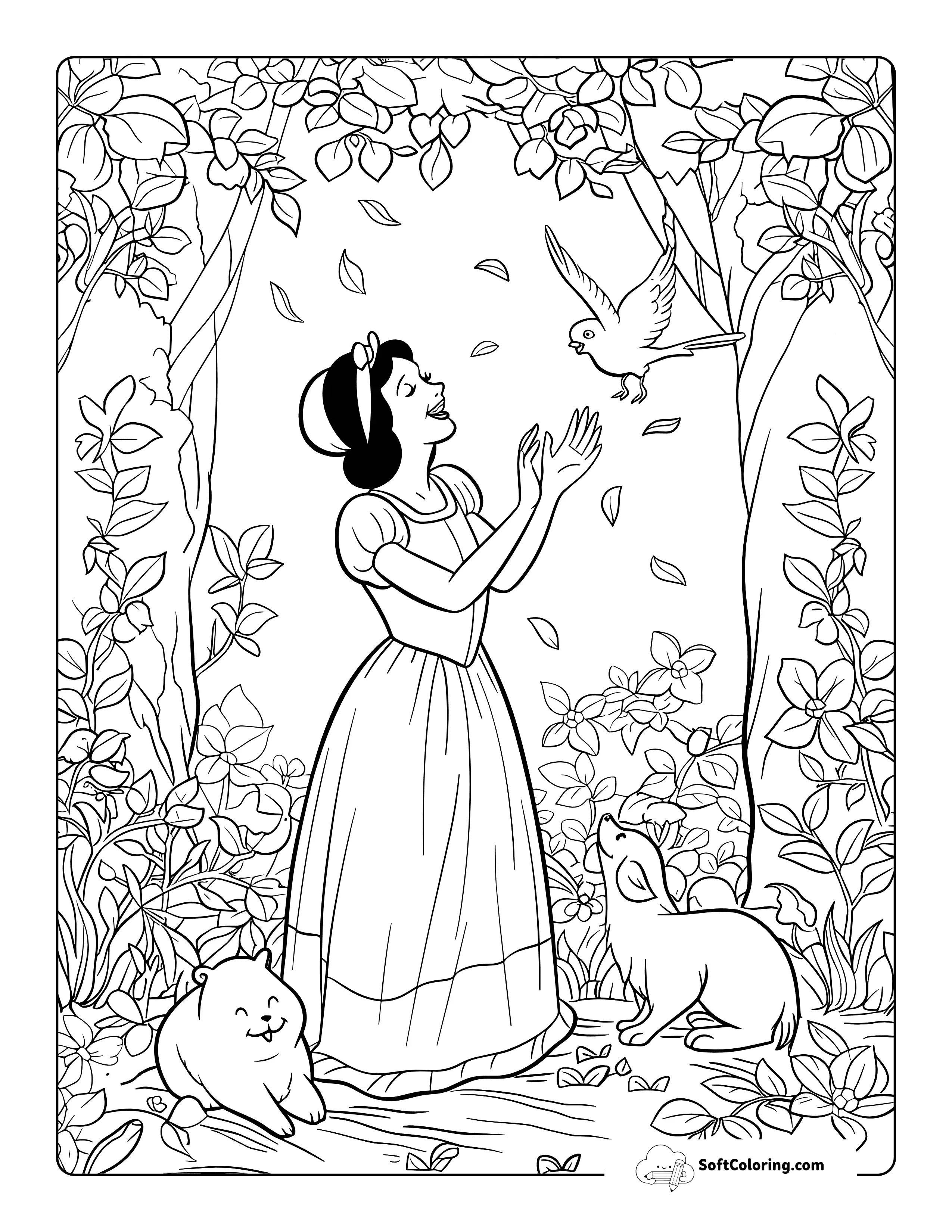 Snow White Coloring Sheet For Adults