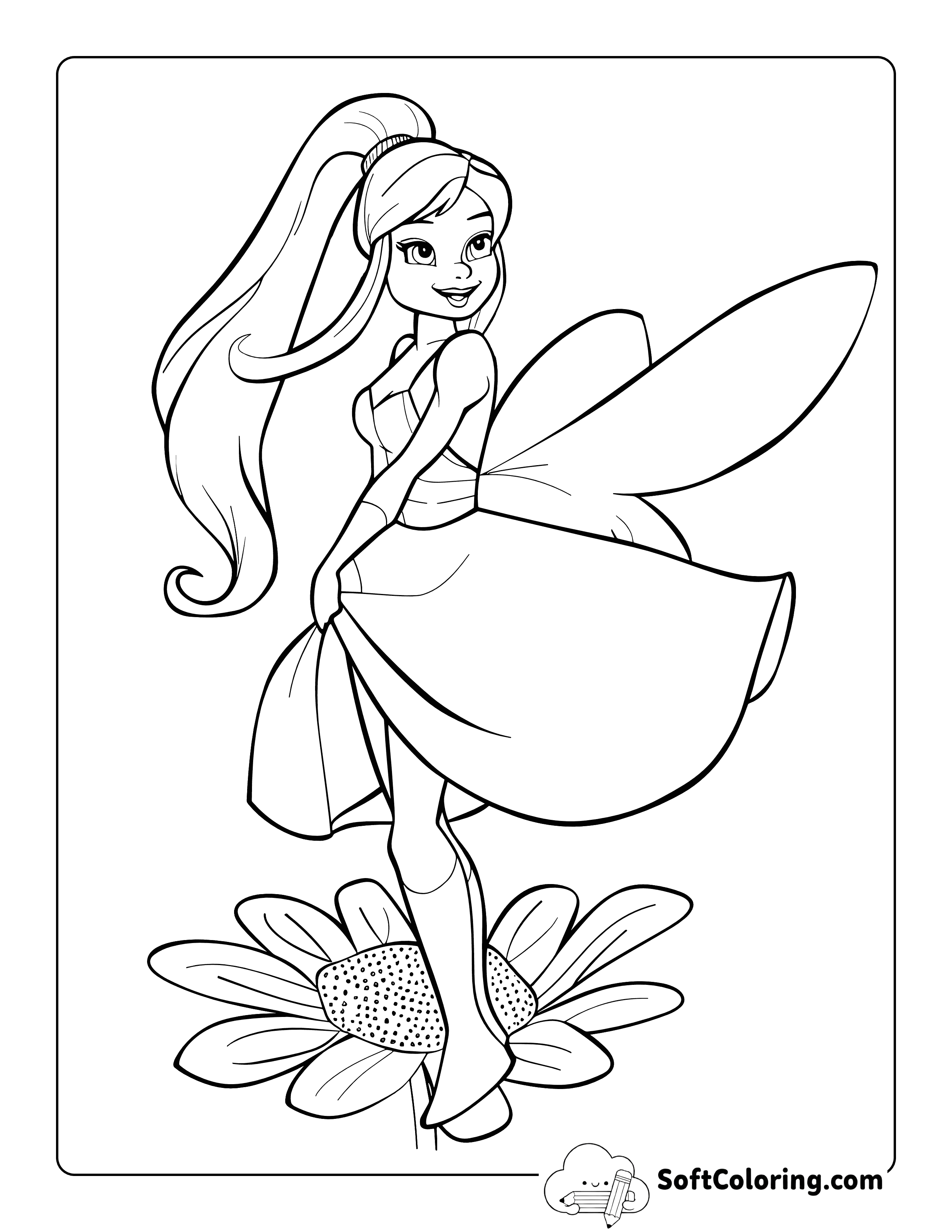 Thumbelina Fairy Princess Coloring Sheet