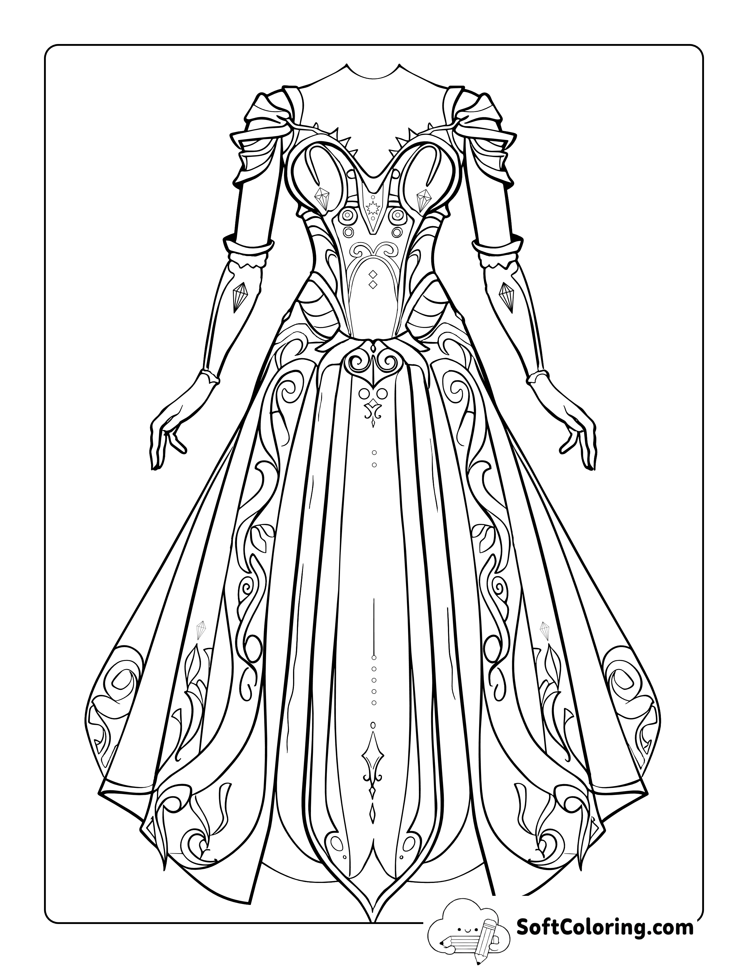Woodland Elf Dress Coloring Page