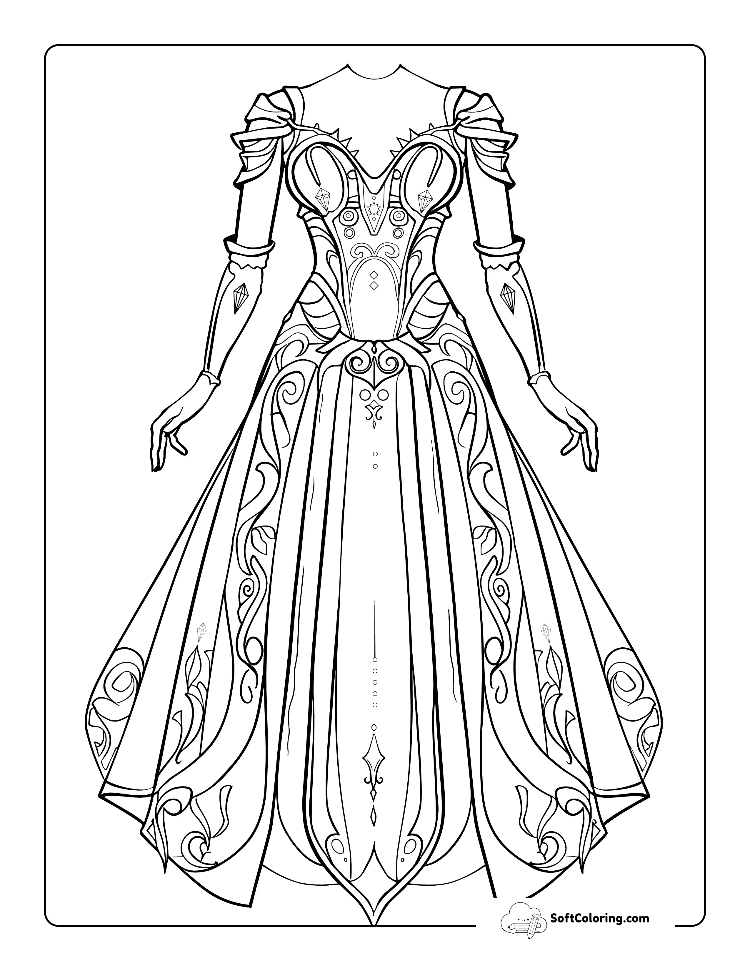 Woodland Elf Dress Coloring Page