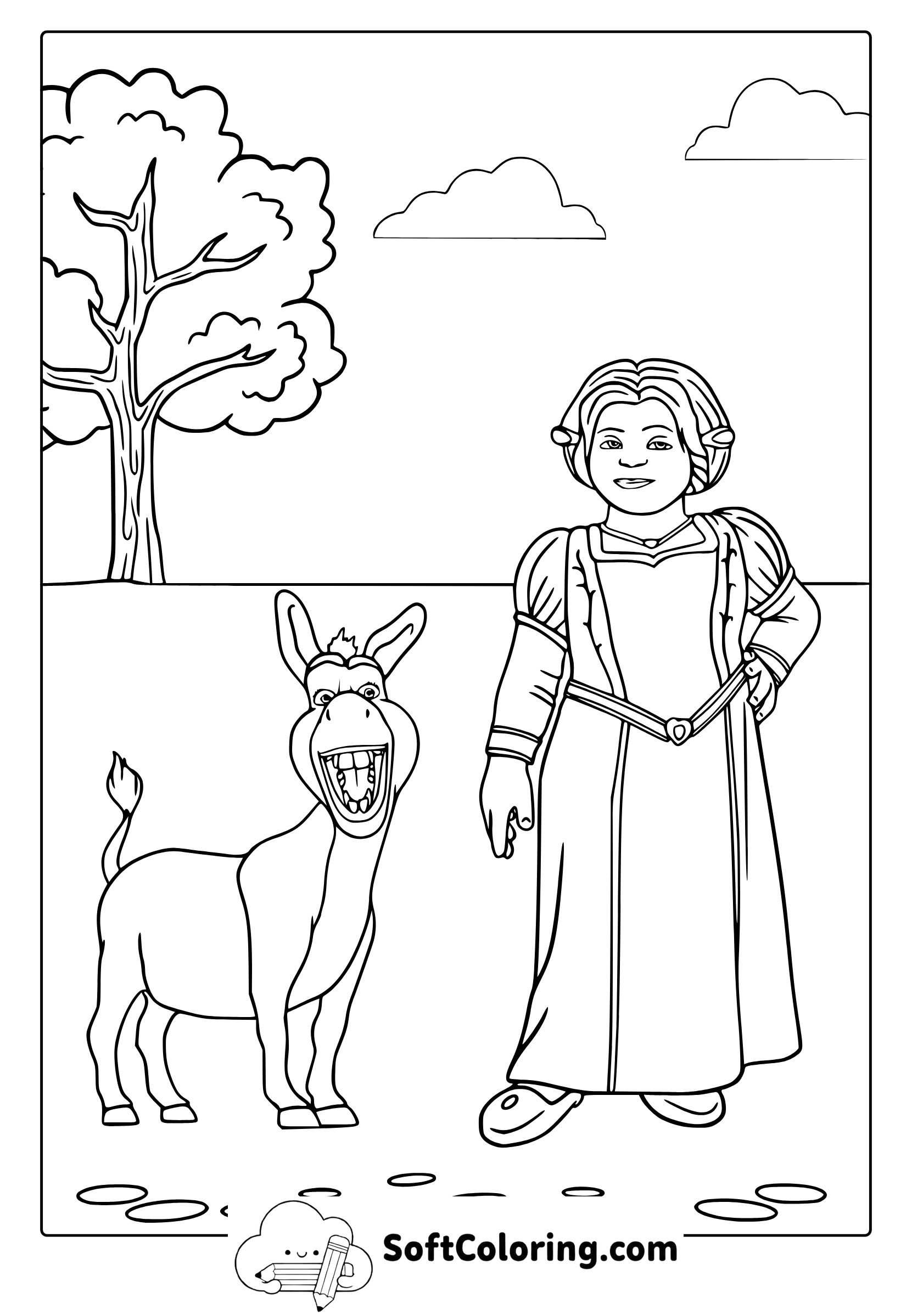 princess fiona coloring page
