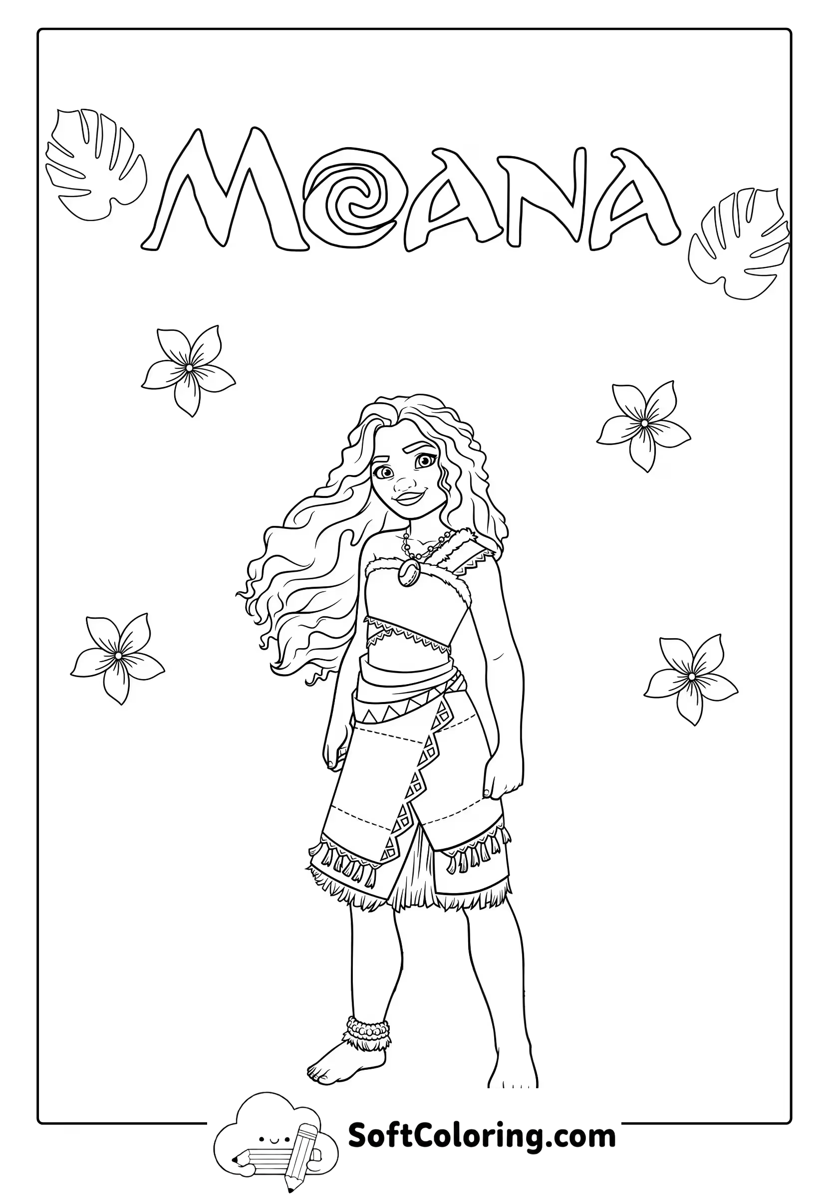 princess moana coloring page