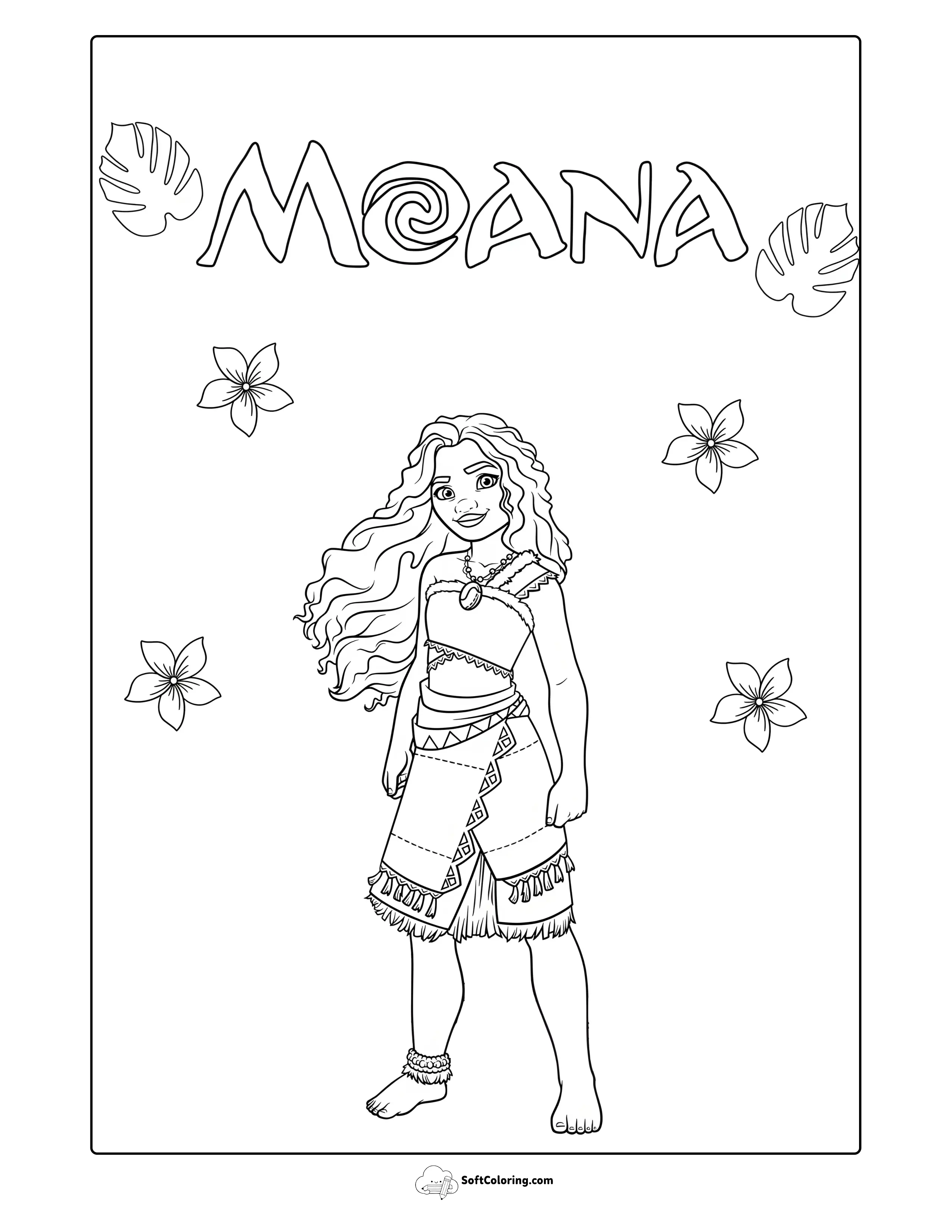 Princess Moana Coloring Page