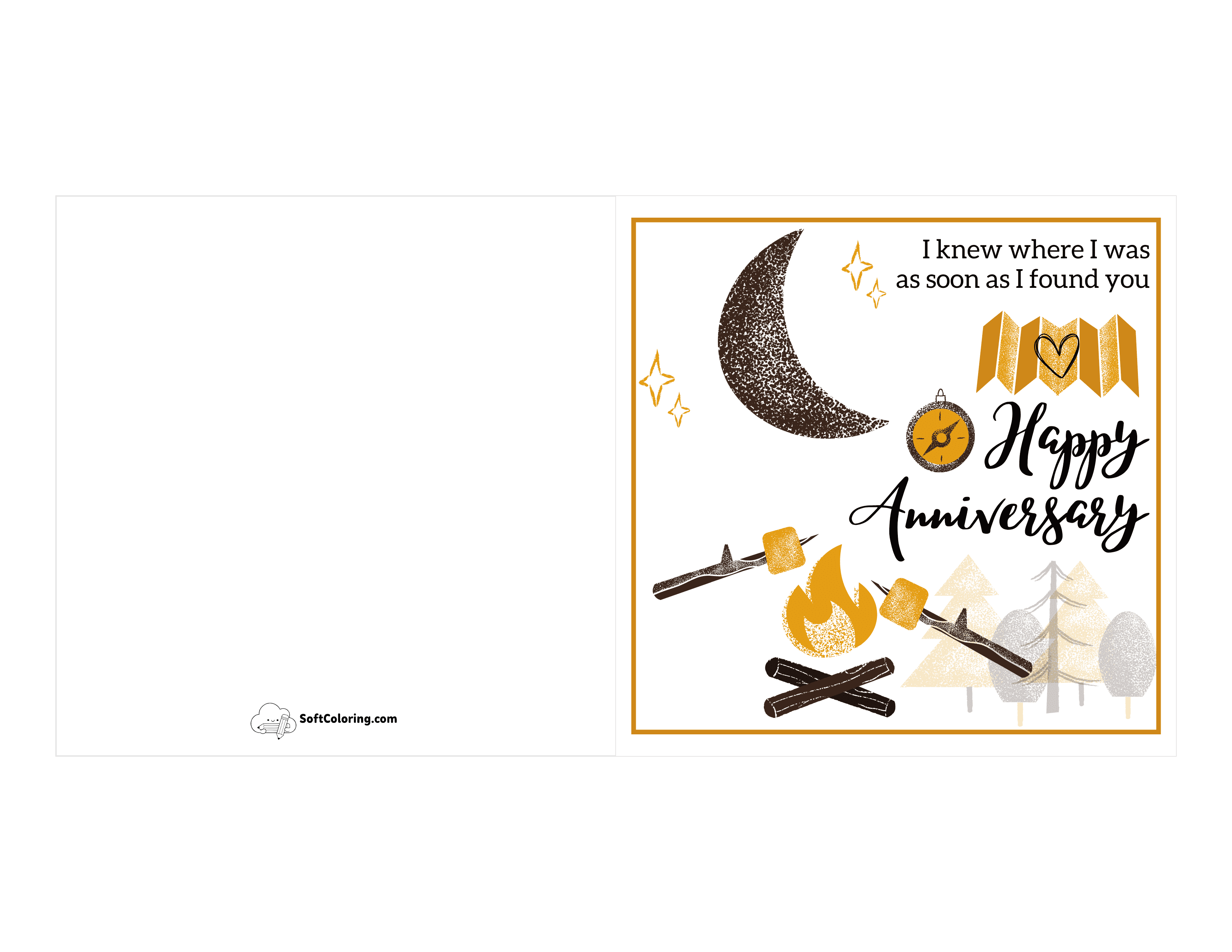 Camping Couple "Happy Anniversary" Card For Husband