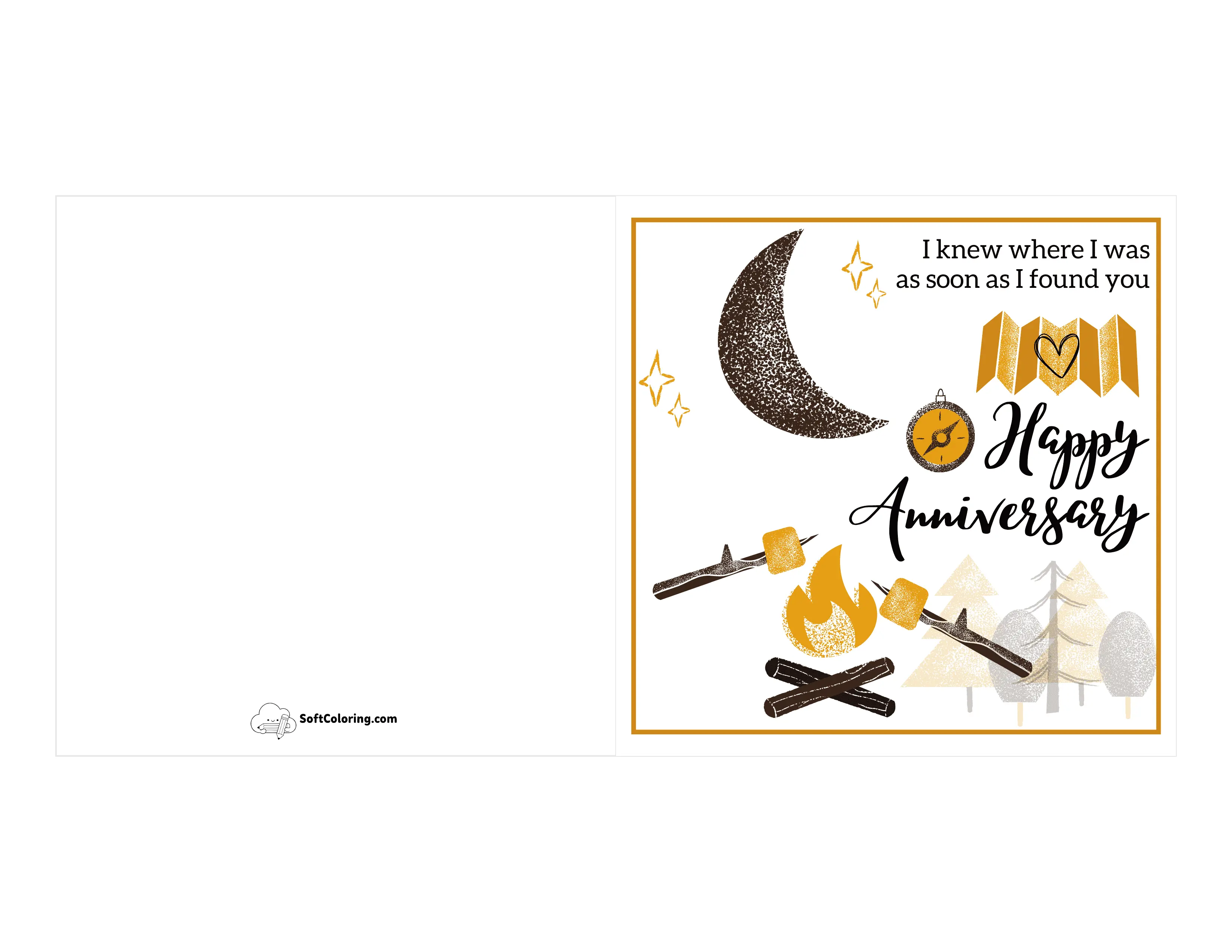 Camping Couple "Happy Anniversary" Card For Husband