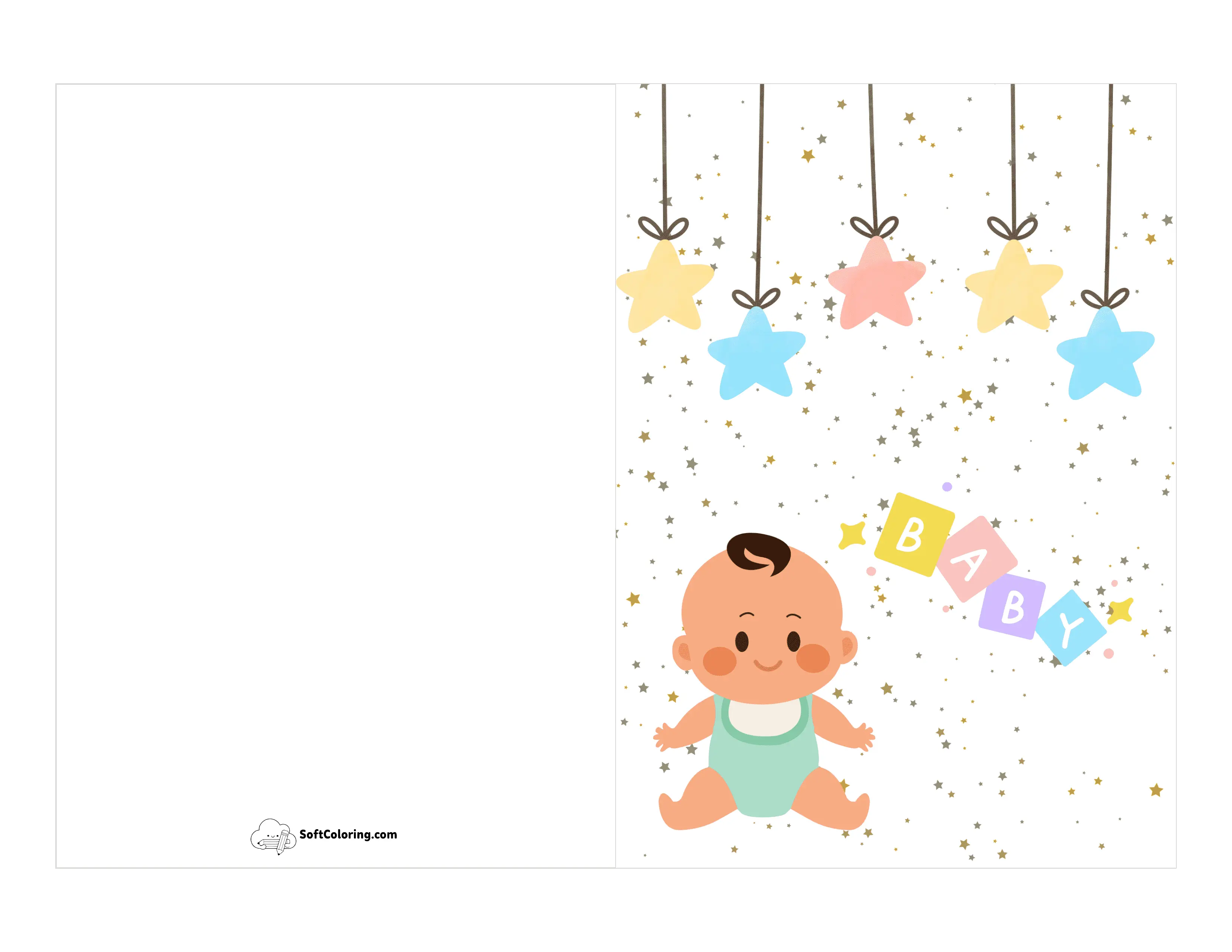 New Cute Baby Printable Card With Stars
