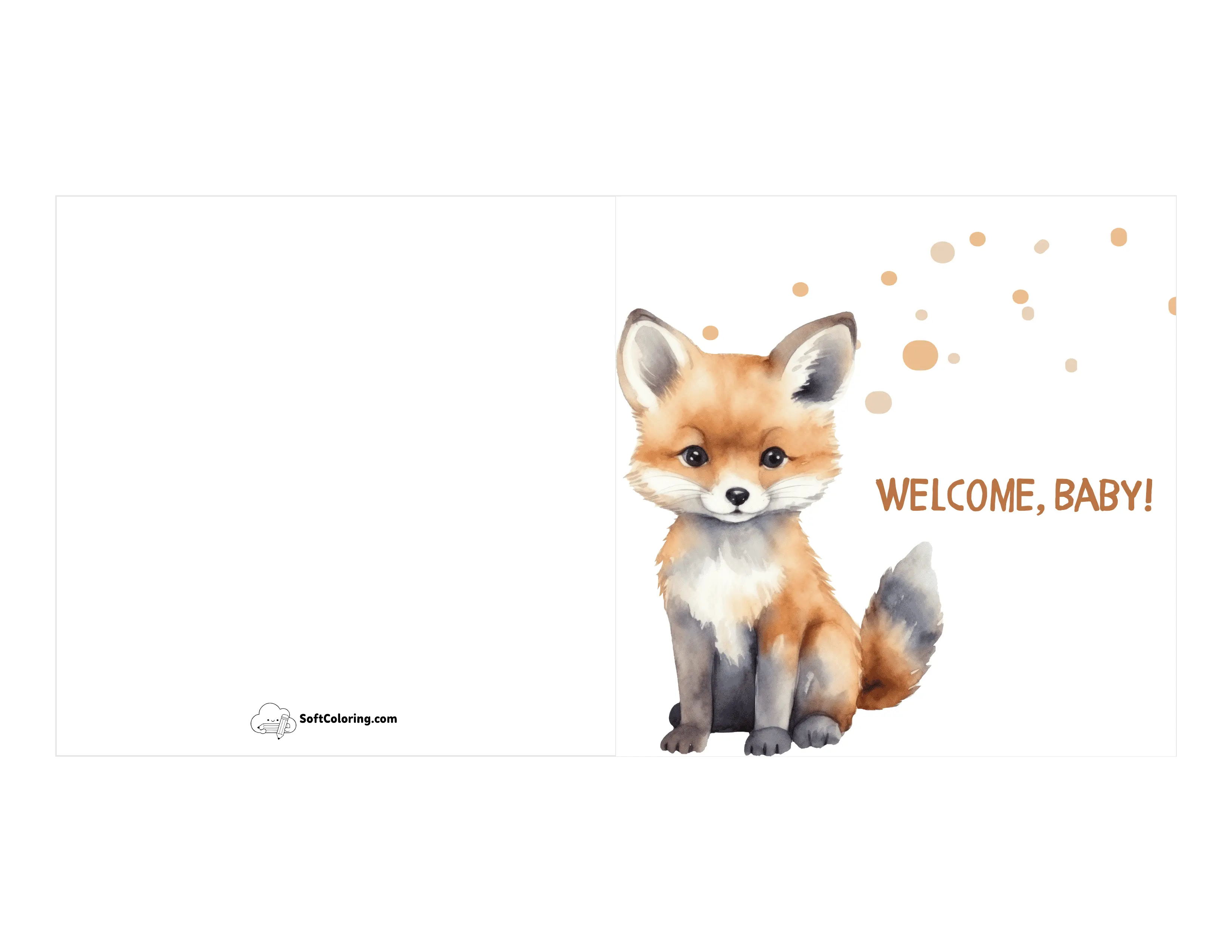 New "Welcome, Baby!" Printable Card With Cute Fox