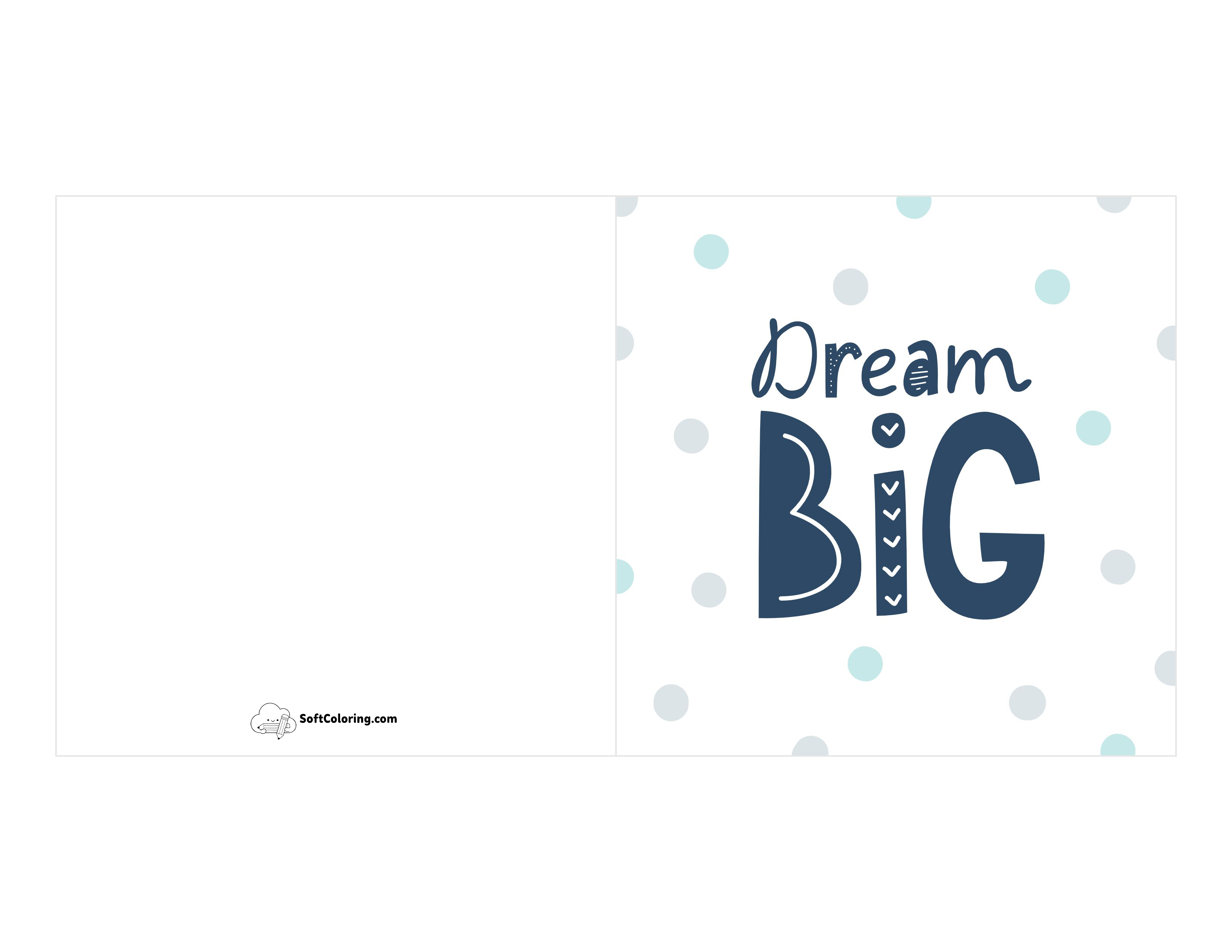 "Dream Big" New Baby Card To Print