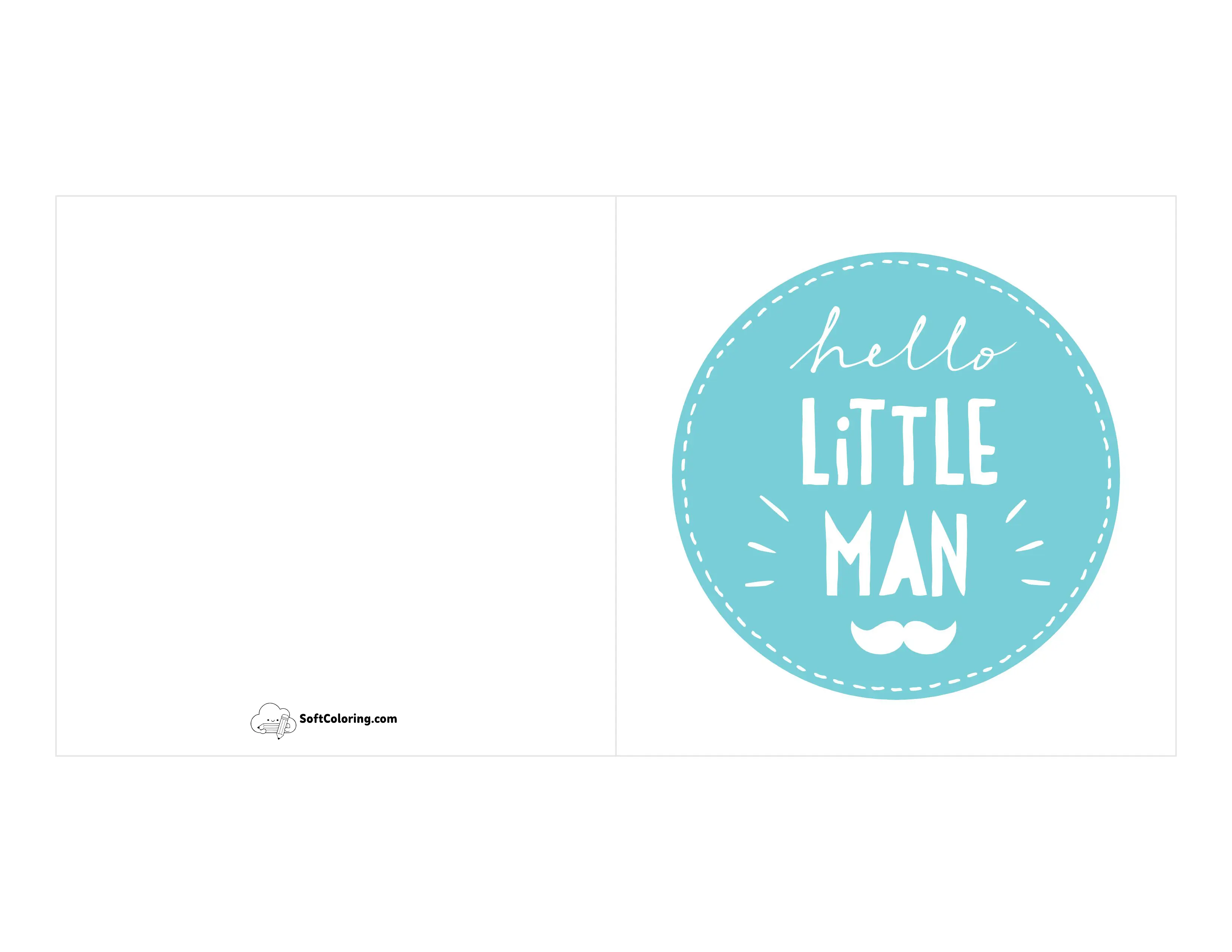 "Hello Little Man" Printable Baby Card Template