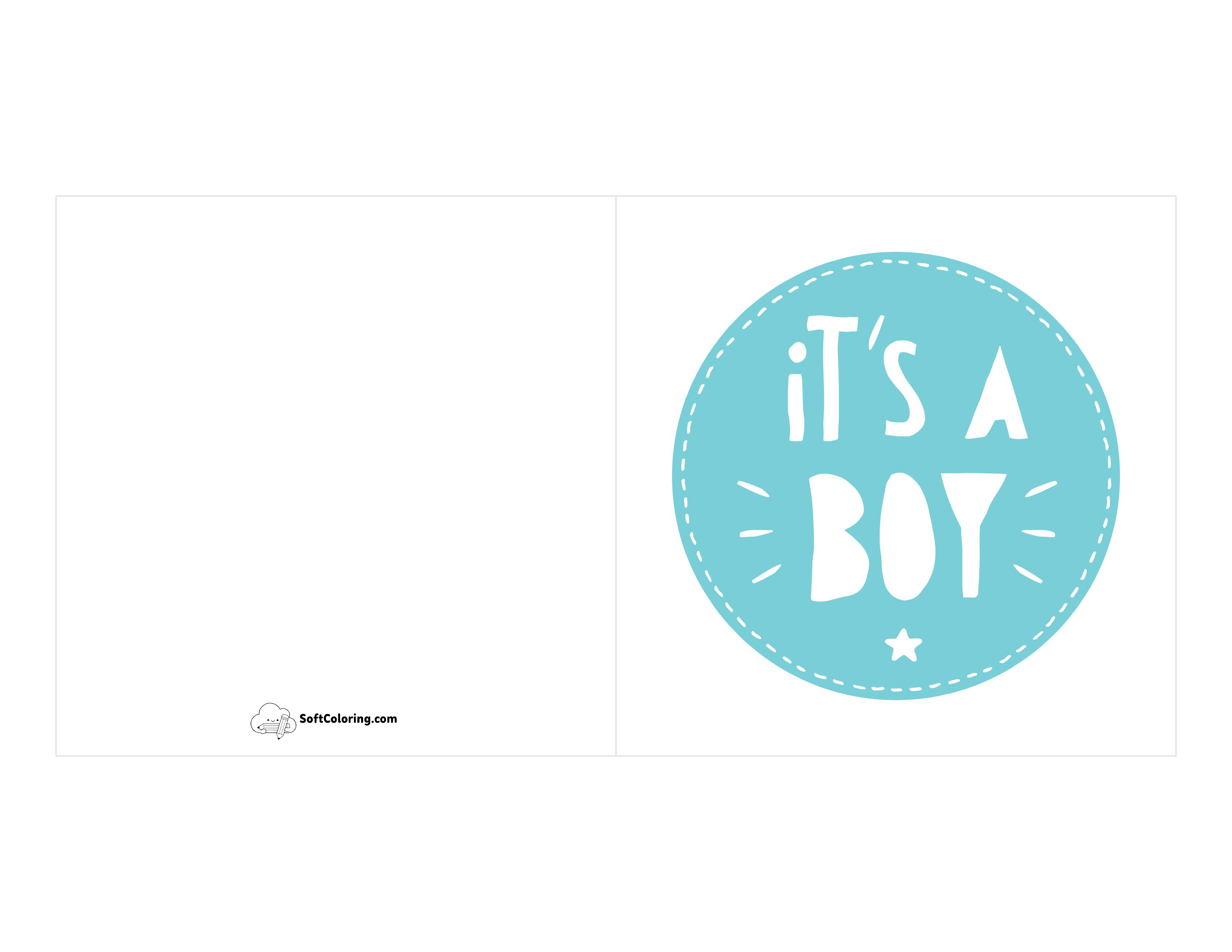 "It's A Boy" Blue Printable Baby Card