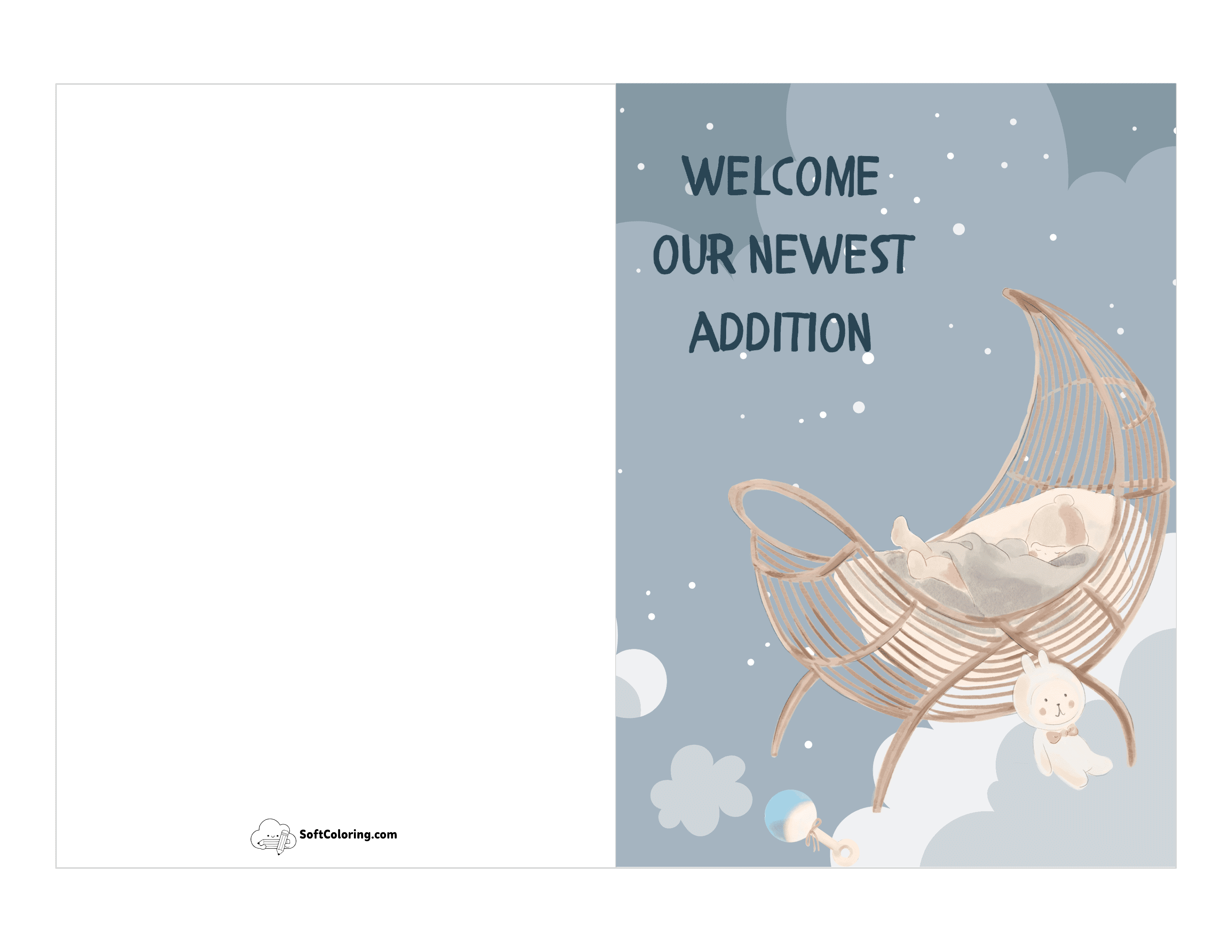 New"Welcome Our Newest Addition" Pretty Baby Shower Card