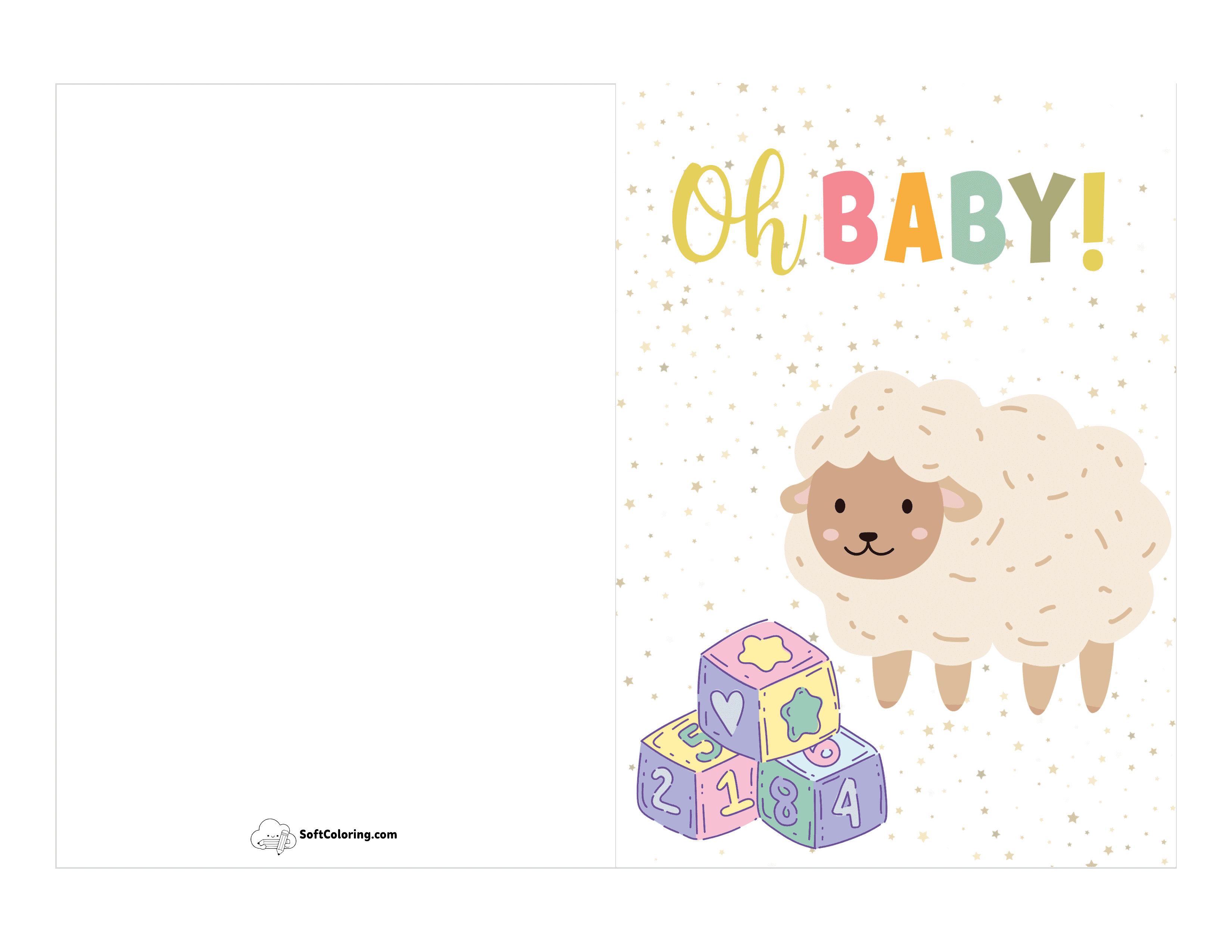 "Oh Baby!" Cute Sheep Printable Card