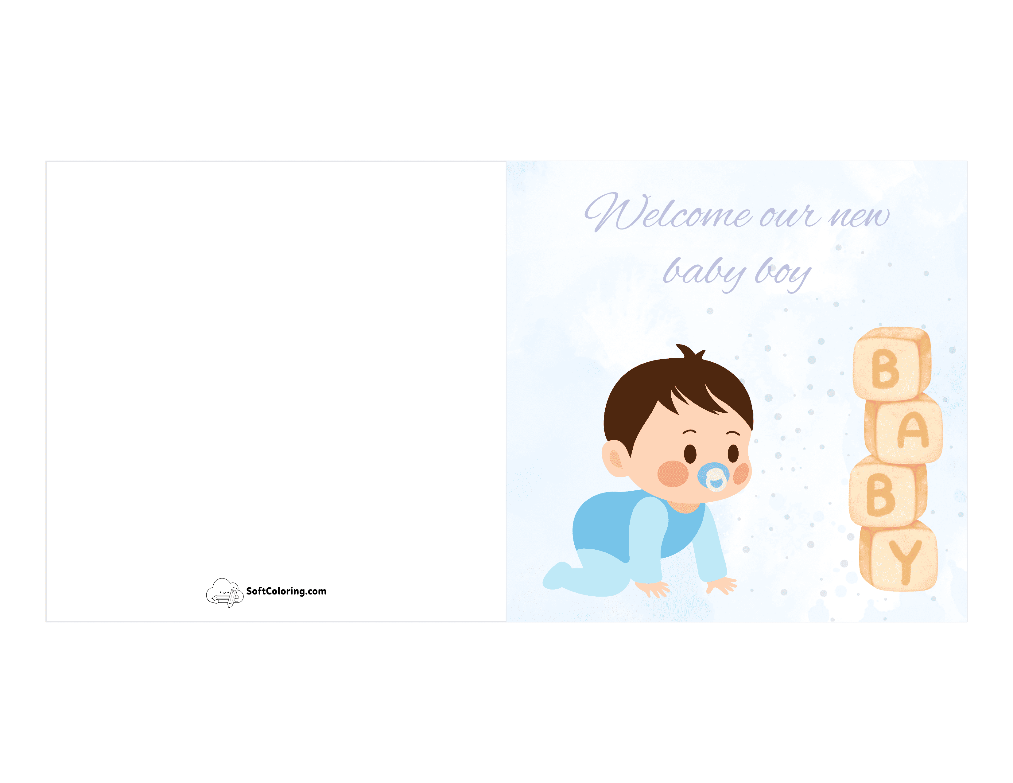"Welcome Our New Baby Boy" Baby Shower Card