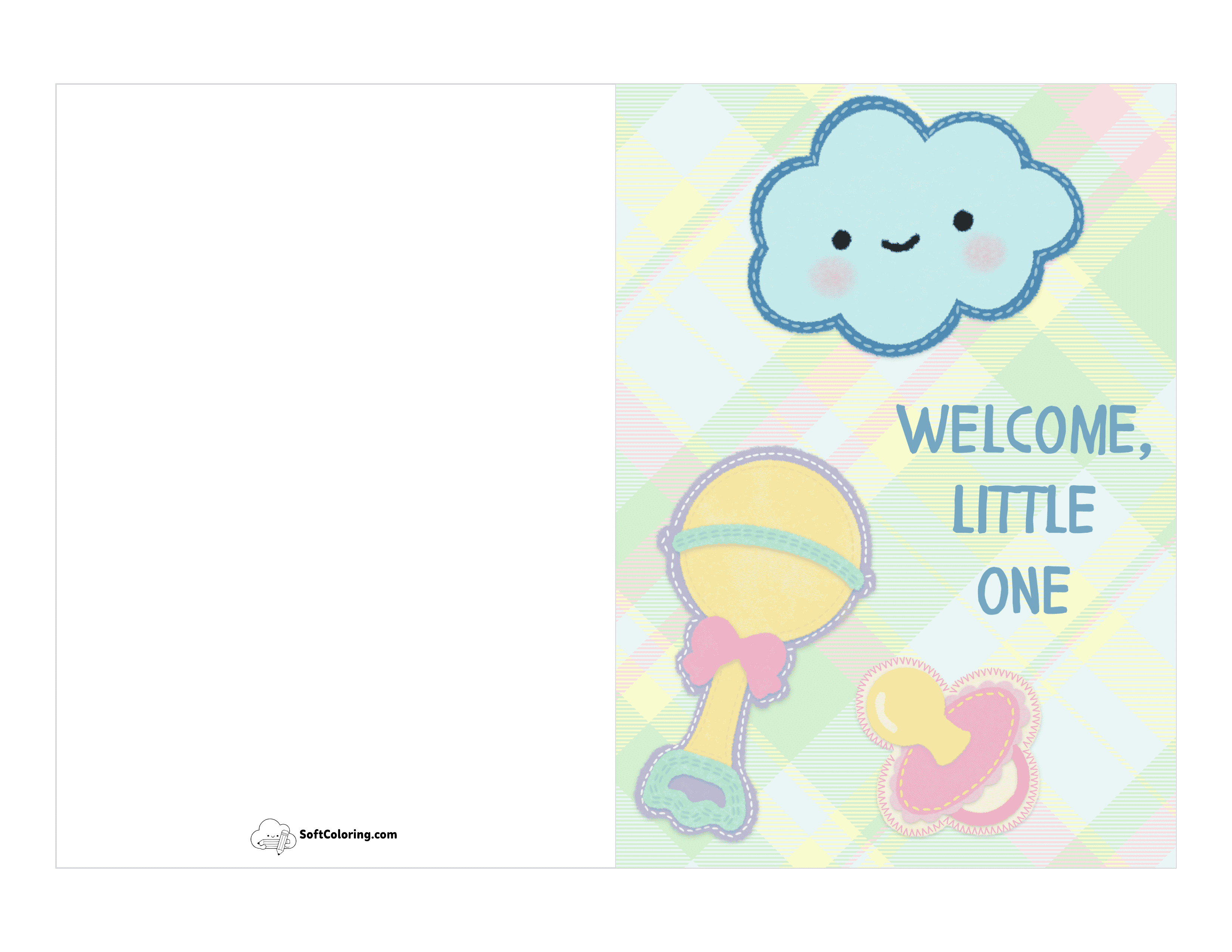 "Welcome, Little One" Cute Baby Card Printable