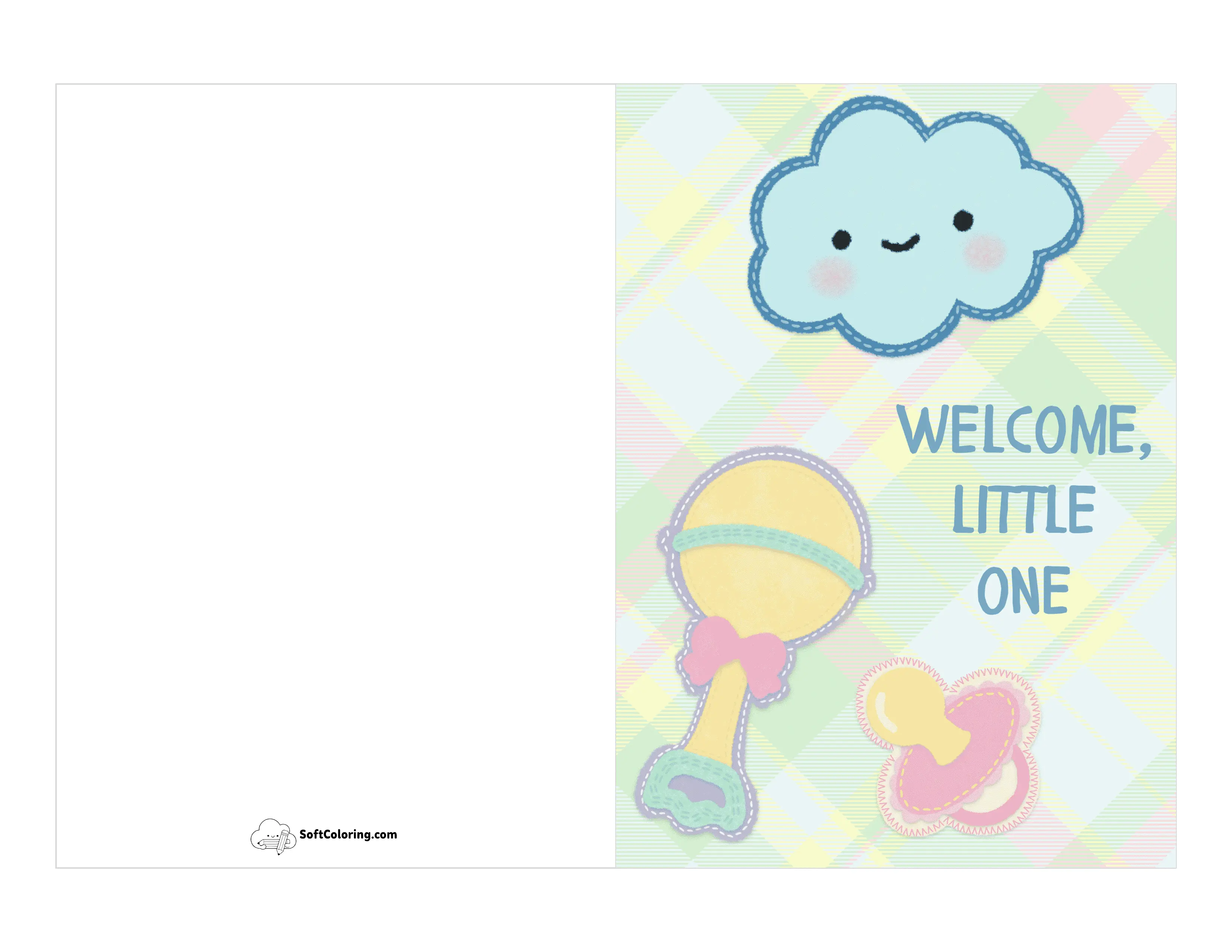 "Welcome, Little One" Cute Baby Card Printable