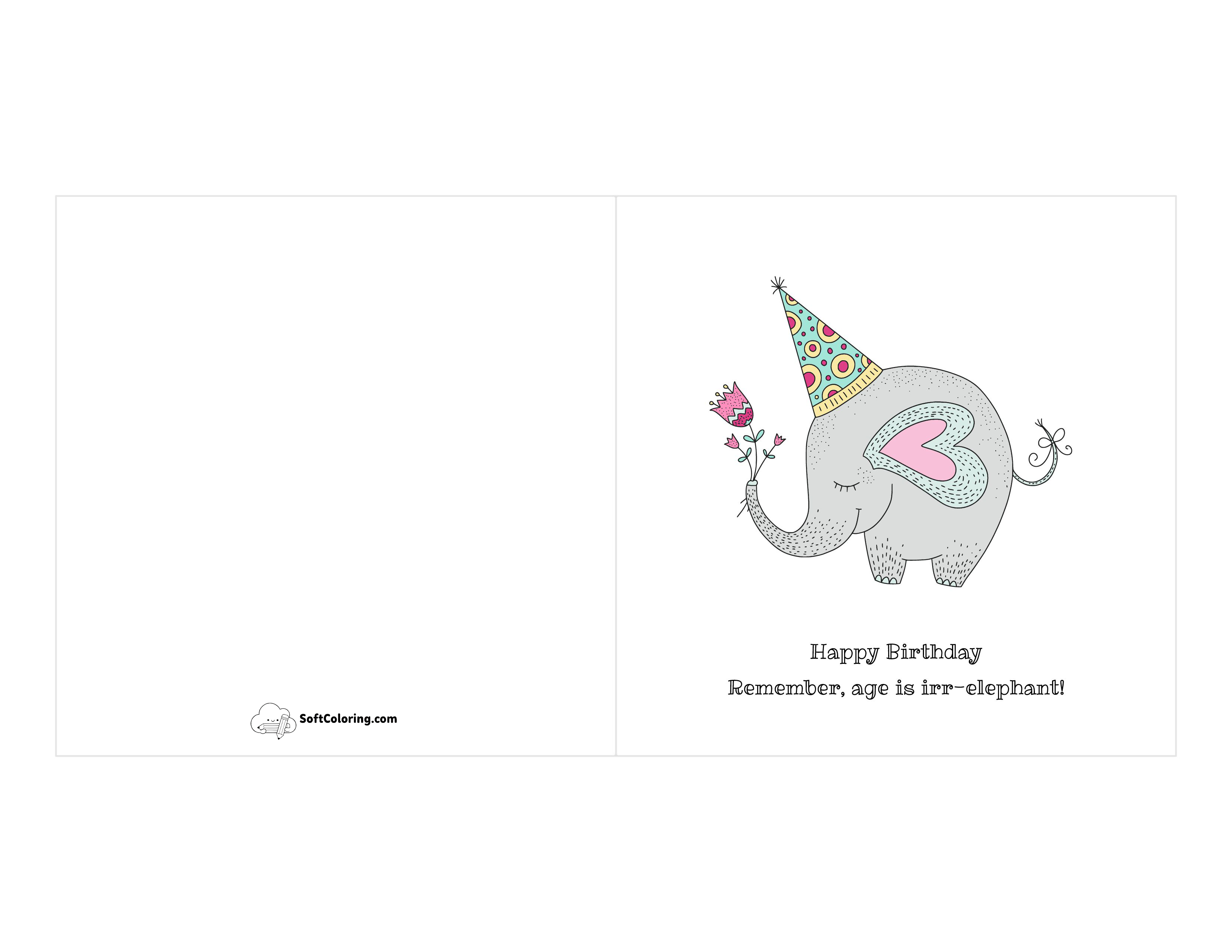 "Age Is Irr-Elephant" Funny Birthday Card