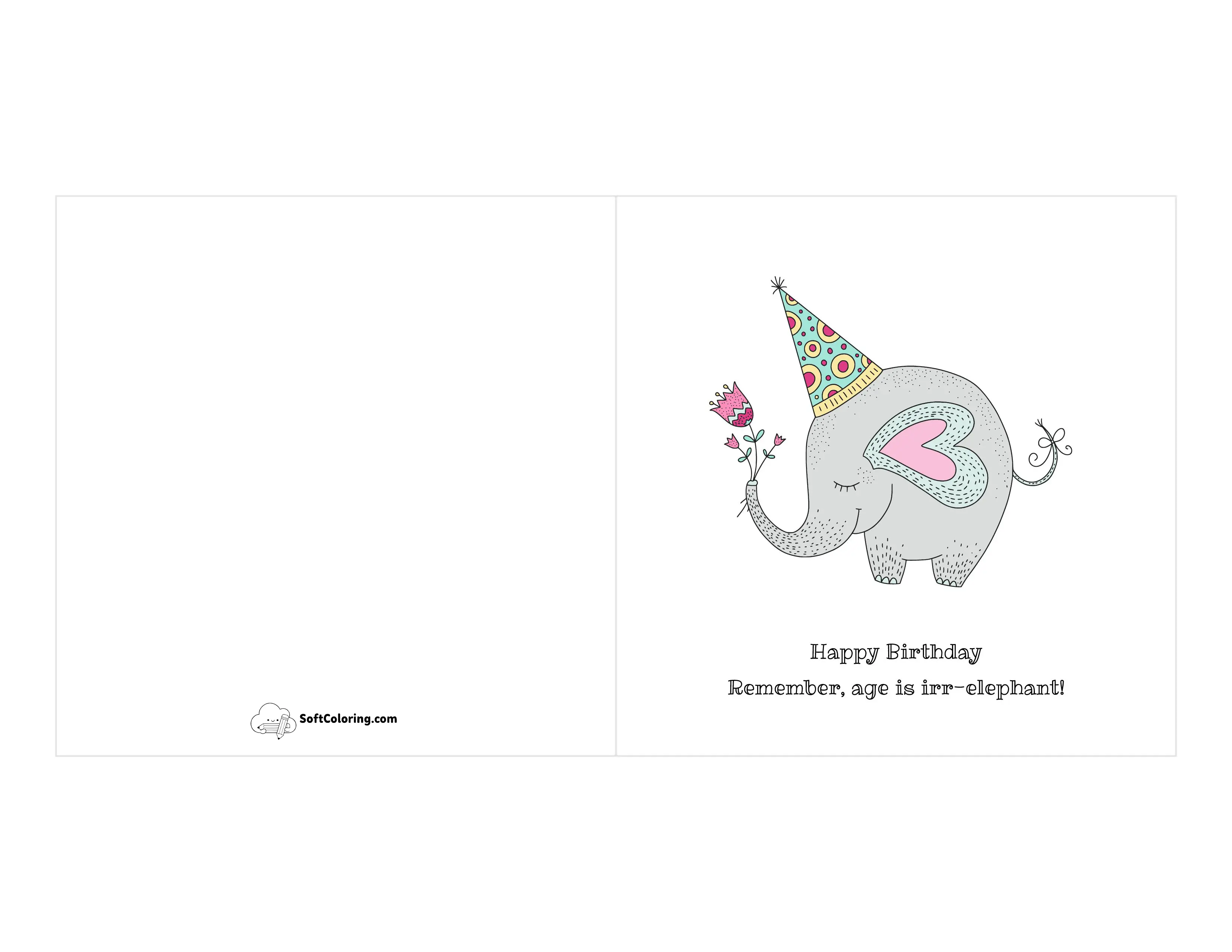 "Age Is Irr-Elephant" Funny Birthday Card