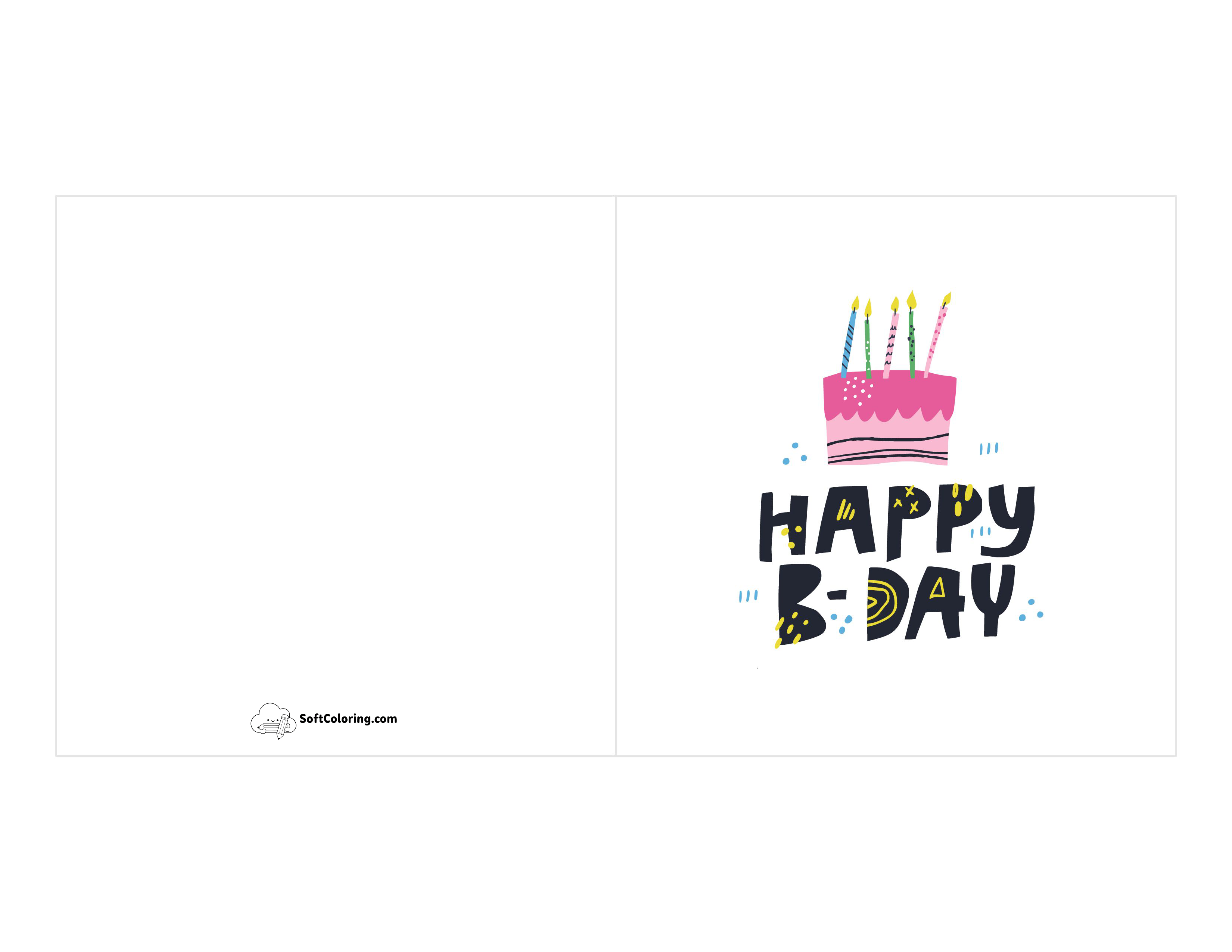 "Happy B-Day" Free Birthday Card
