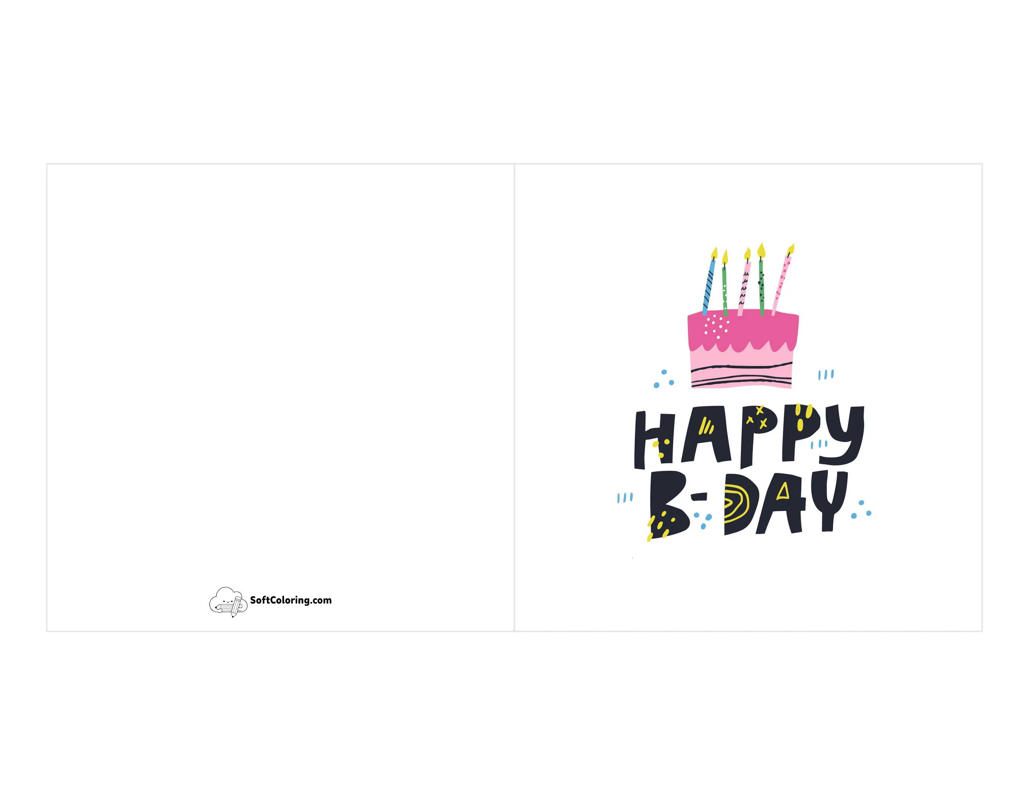 "Happy B-Day" Free Birthday Card