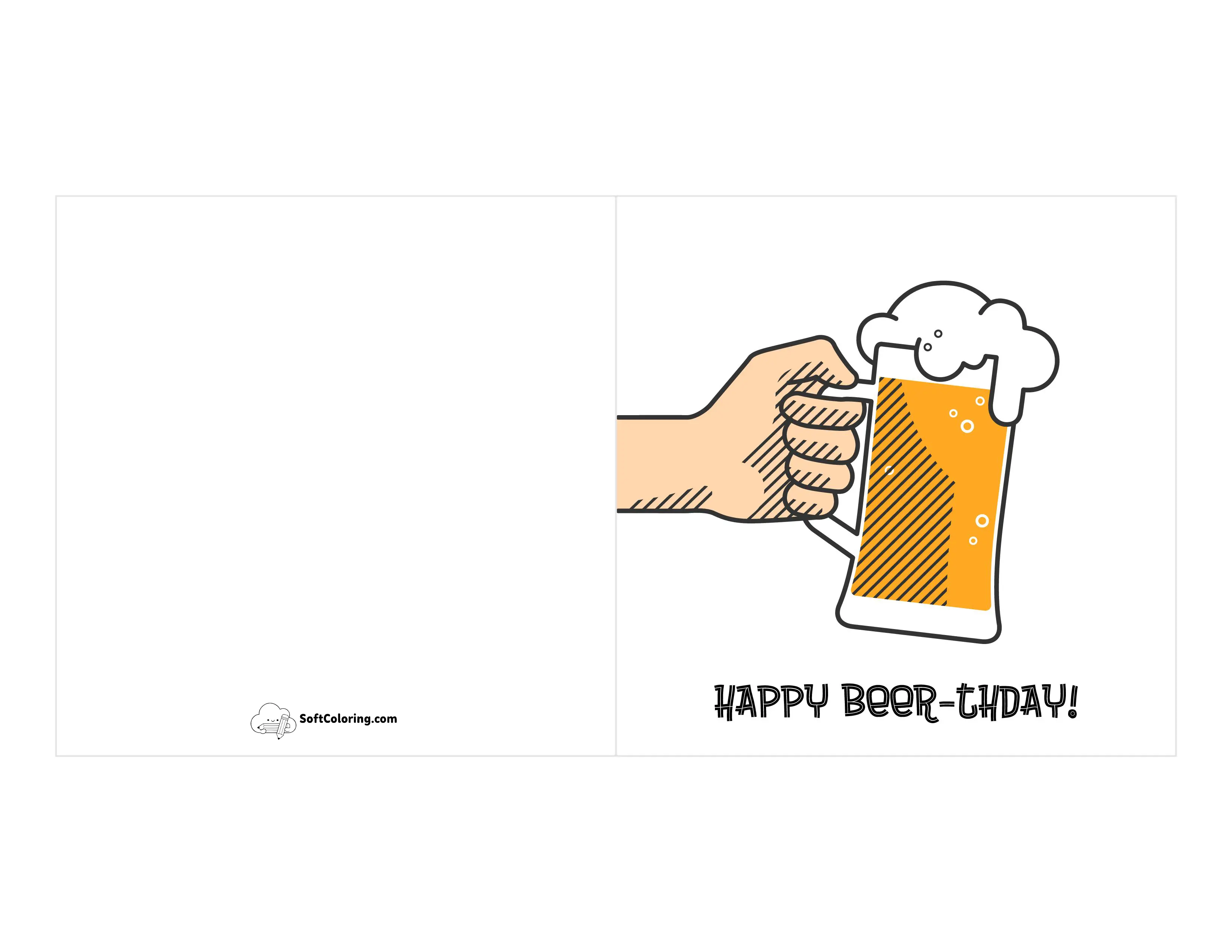 "Happy Beer-Thday" Printable Card For Him