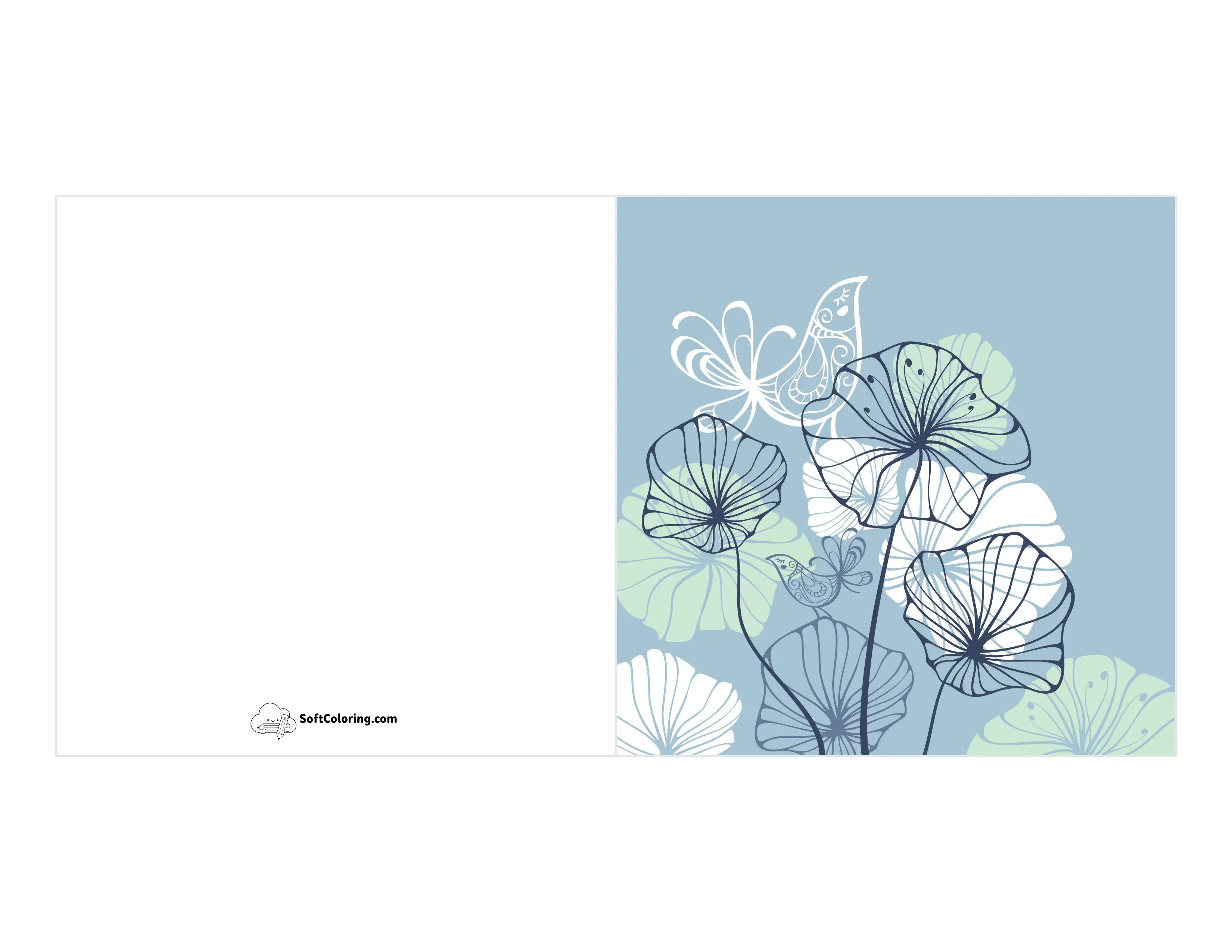 Floral Abstract Birthday Card To Print