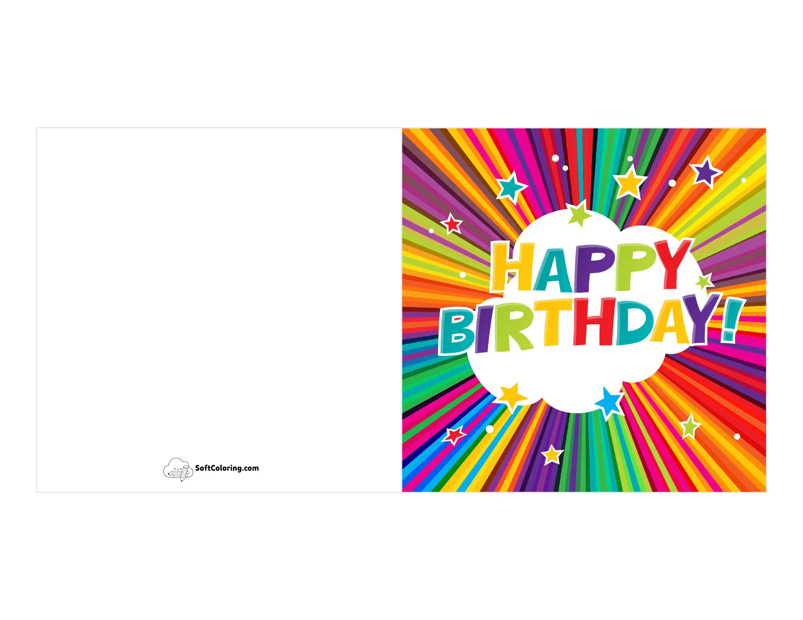 Rainbow Comic Birthday Card For Kids