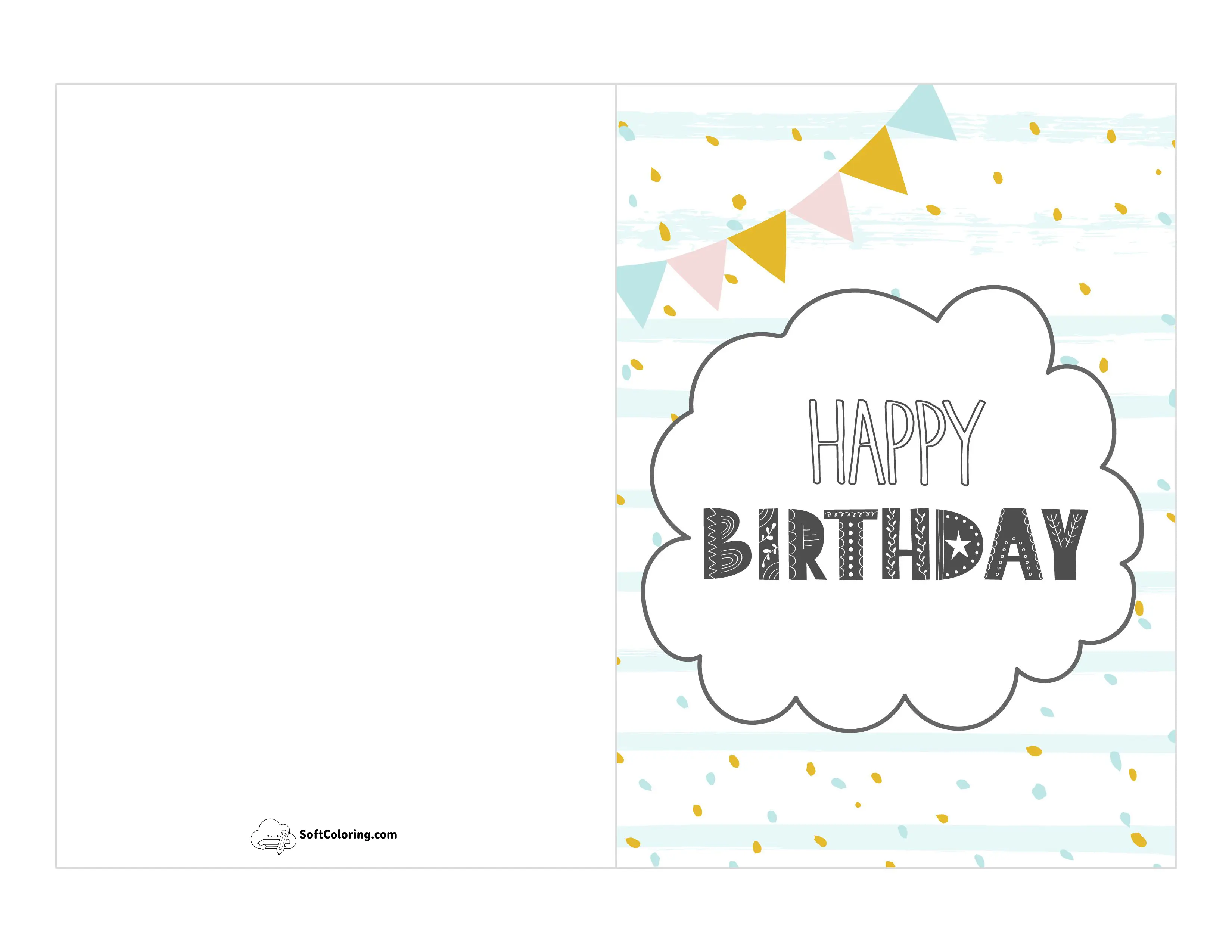 Bunting "Happy Birthday" Card Template