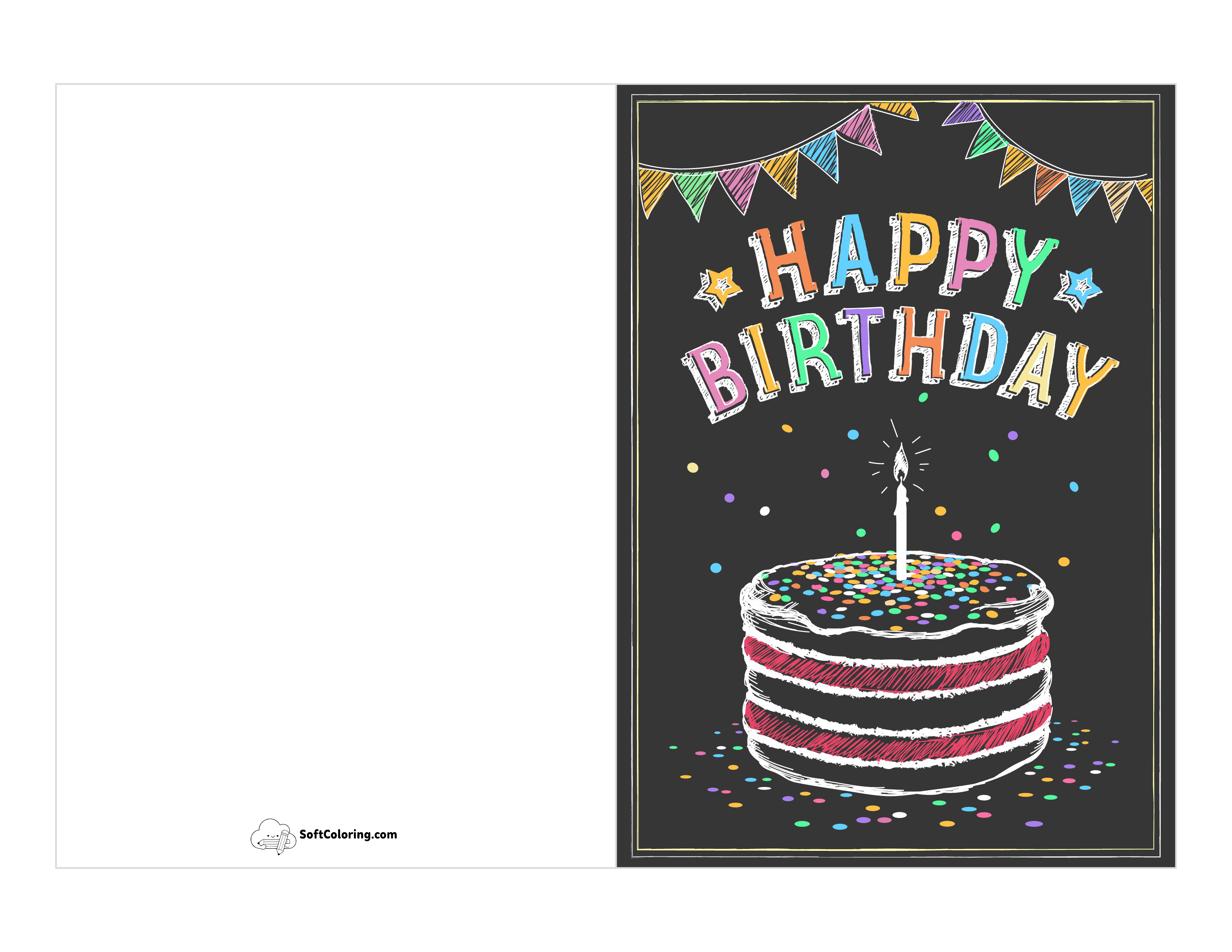 Free Chalkboard Birthday Card Template