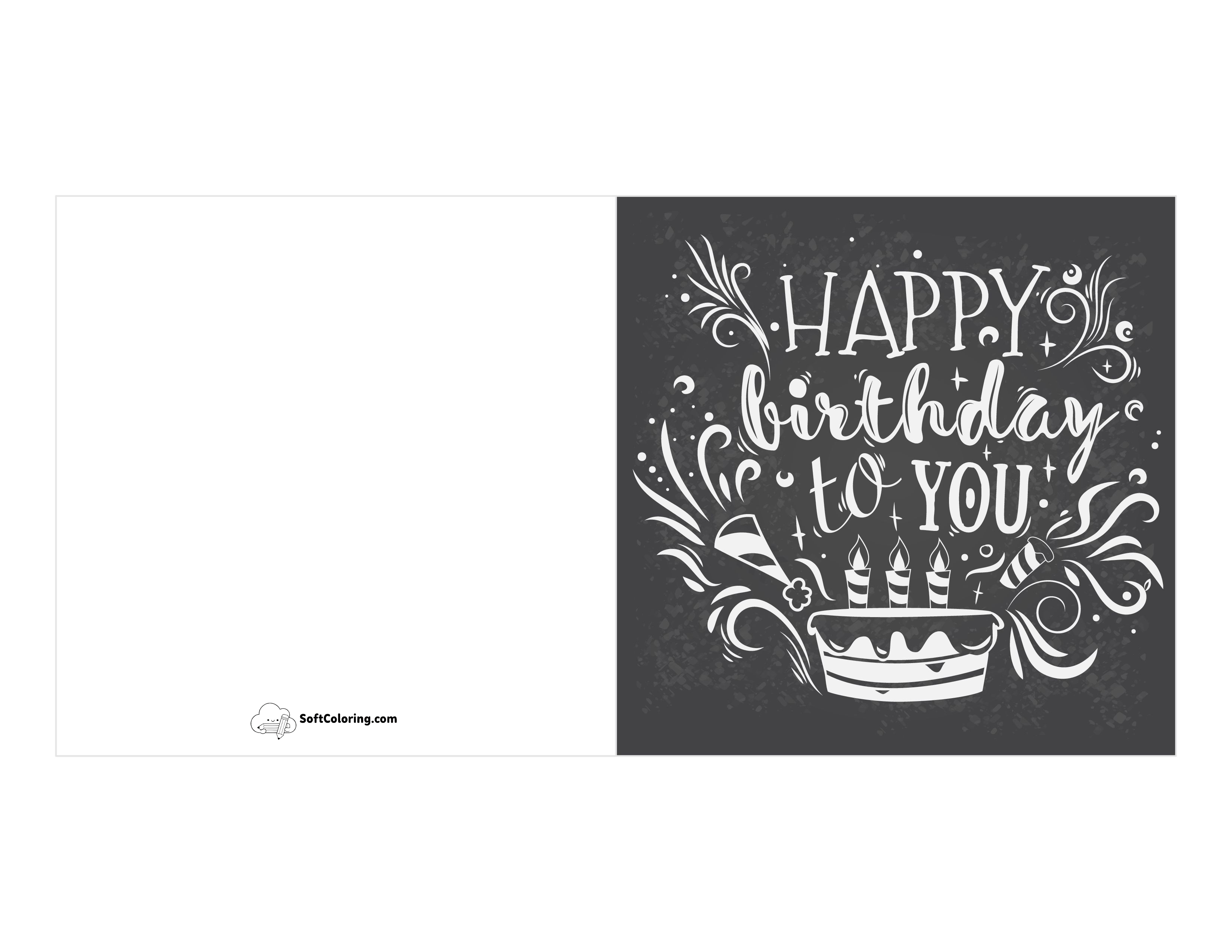 Happy Birthday Printable Chalkboard Card Template