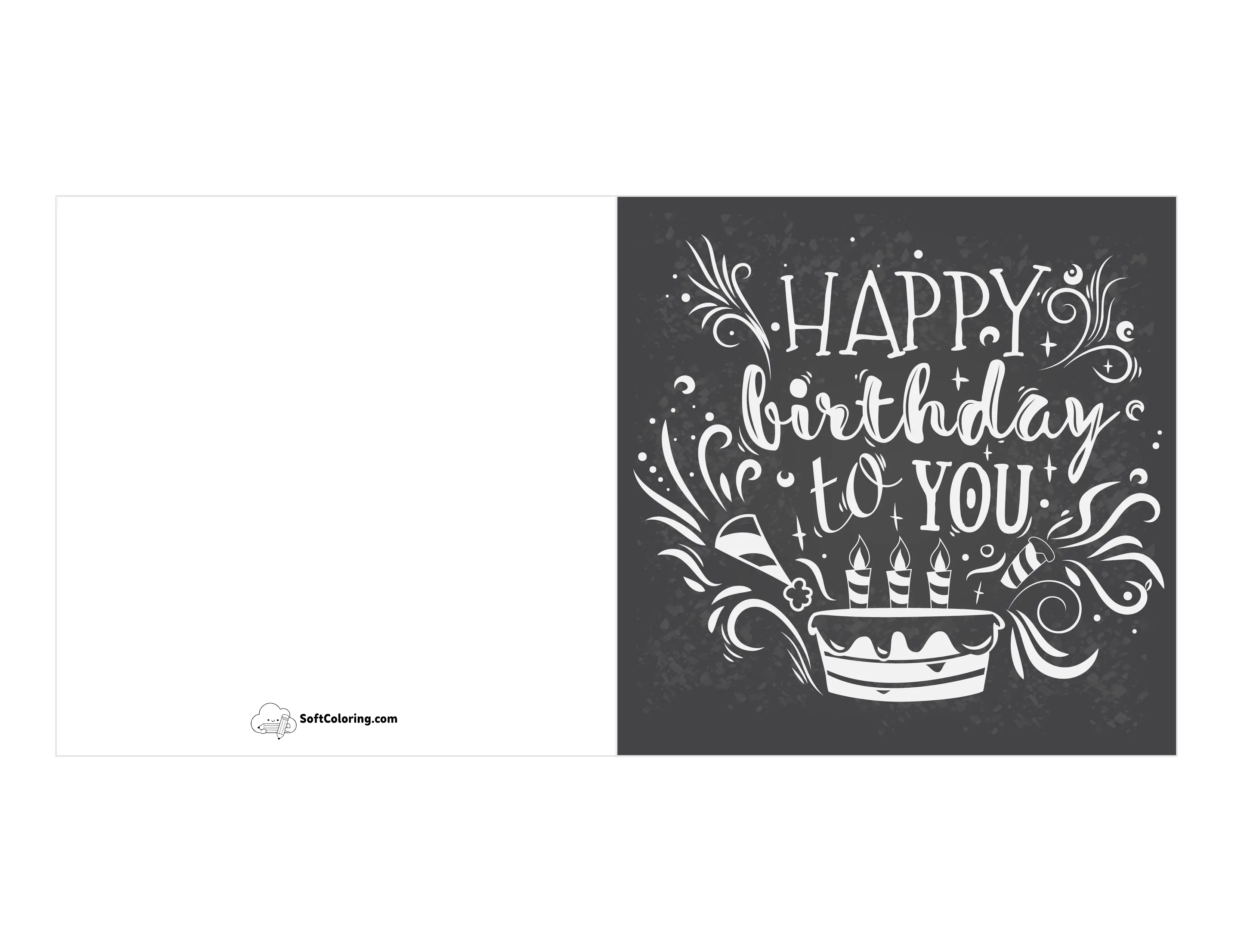Happy Birthday Printable Chalkboard Card Template