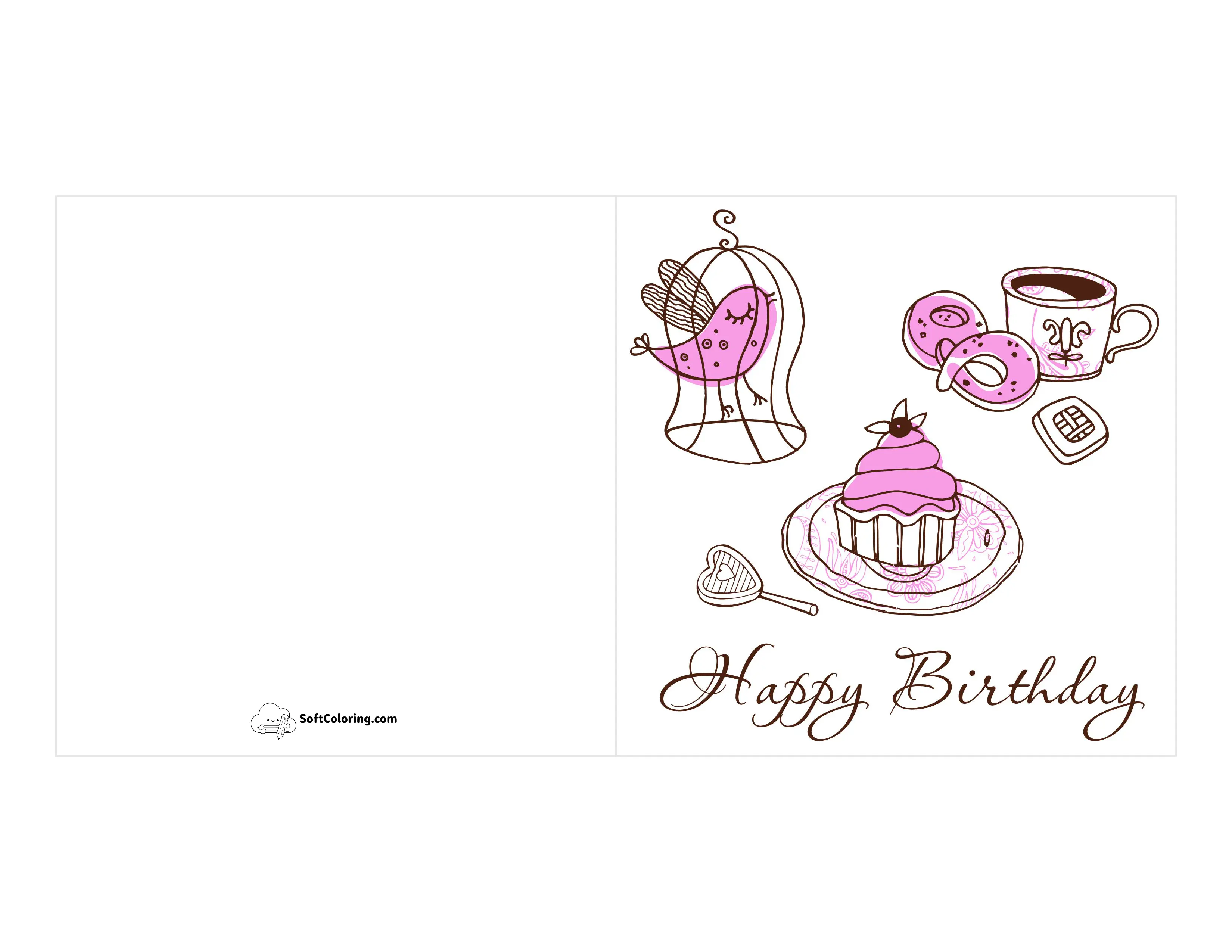 "Happy Birthday" Printable Card For Her