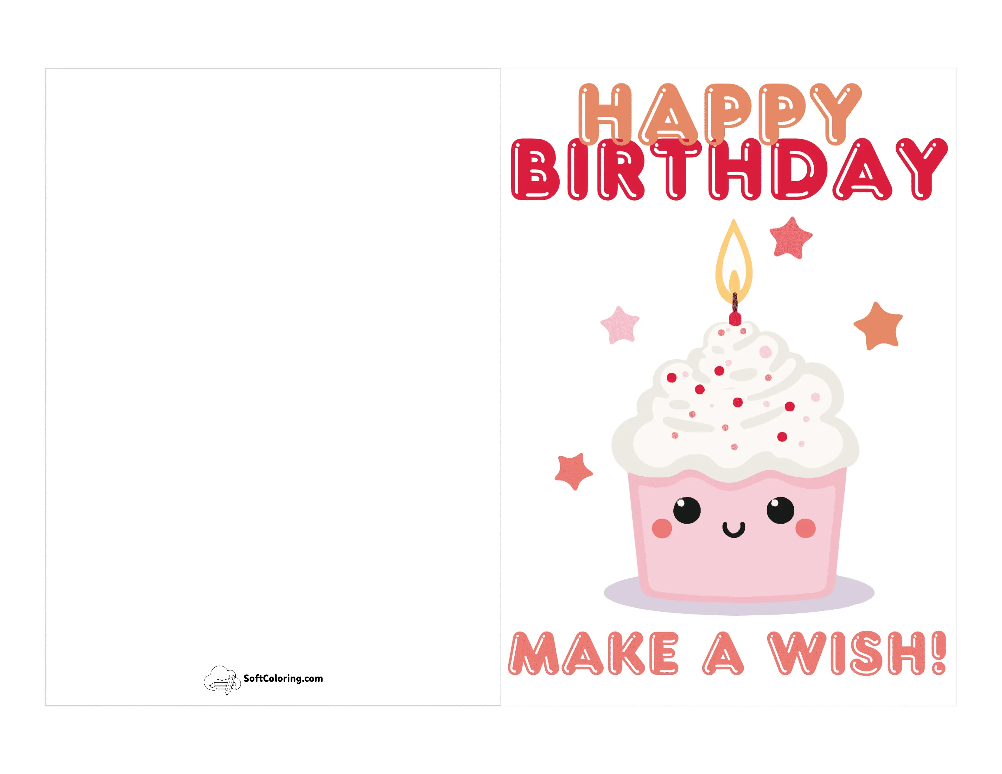 Kawaii Cupcake Printable Card