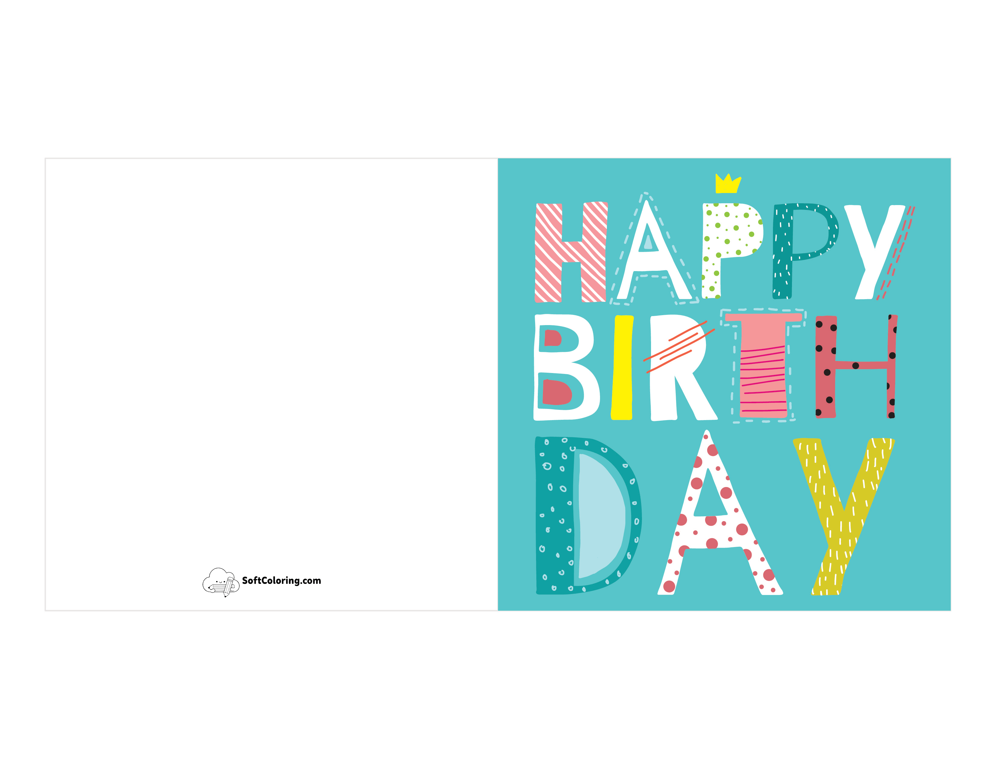 "Happy Birthday" Colorful Card Template
