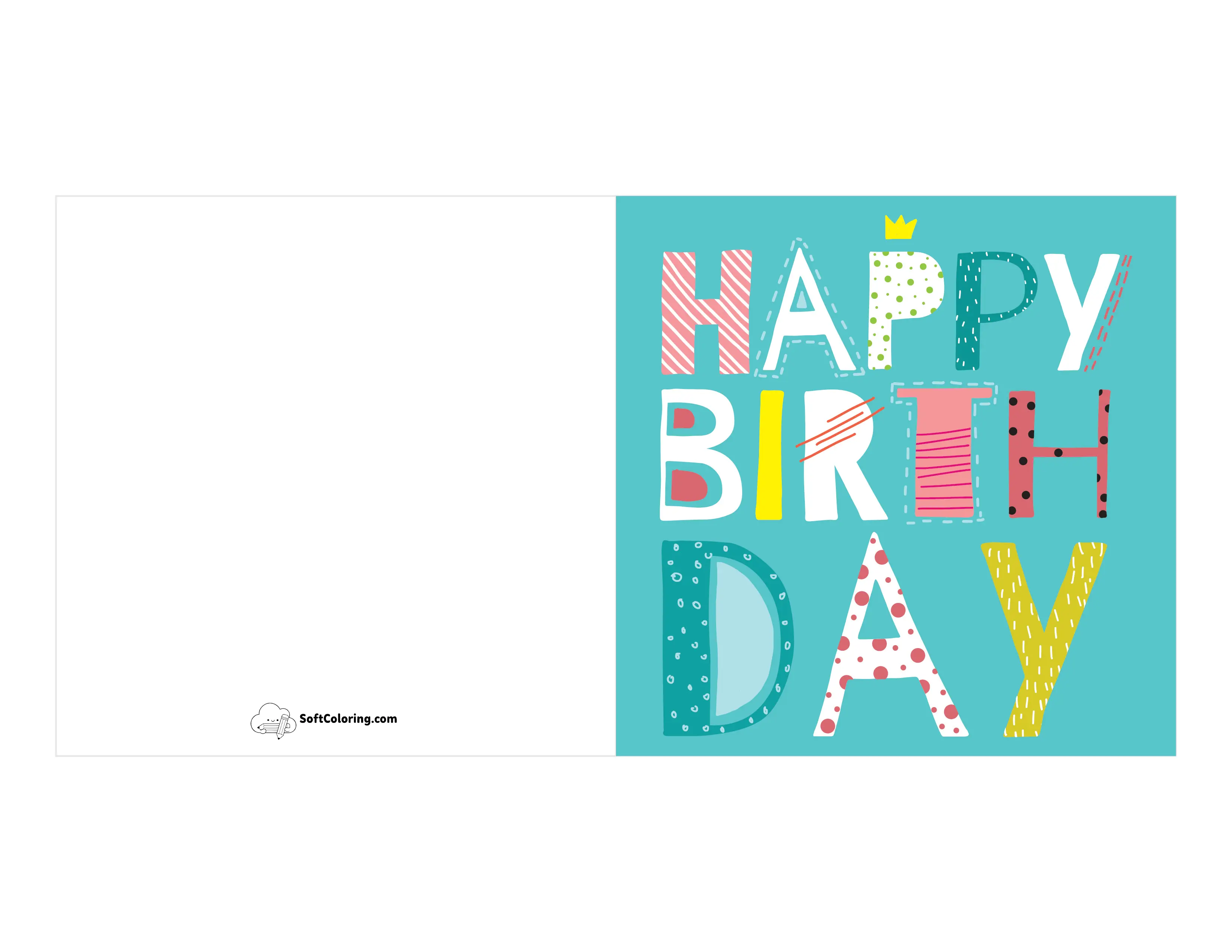 "Happy Birthday" Colorful Card Template