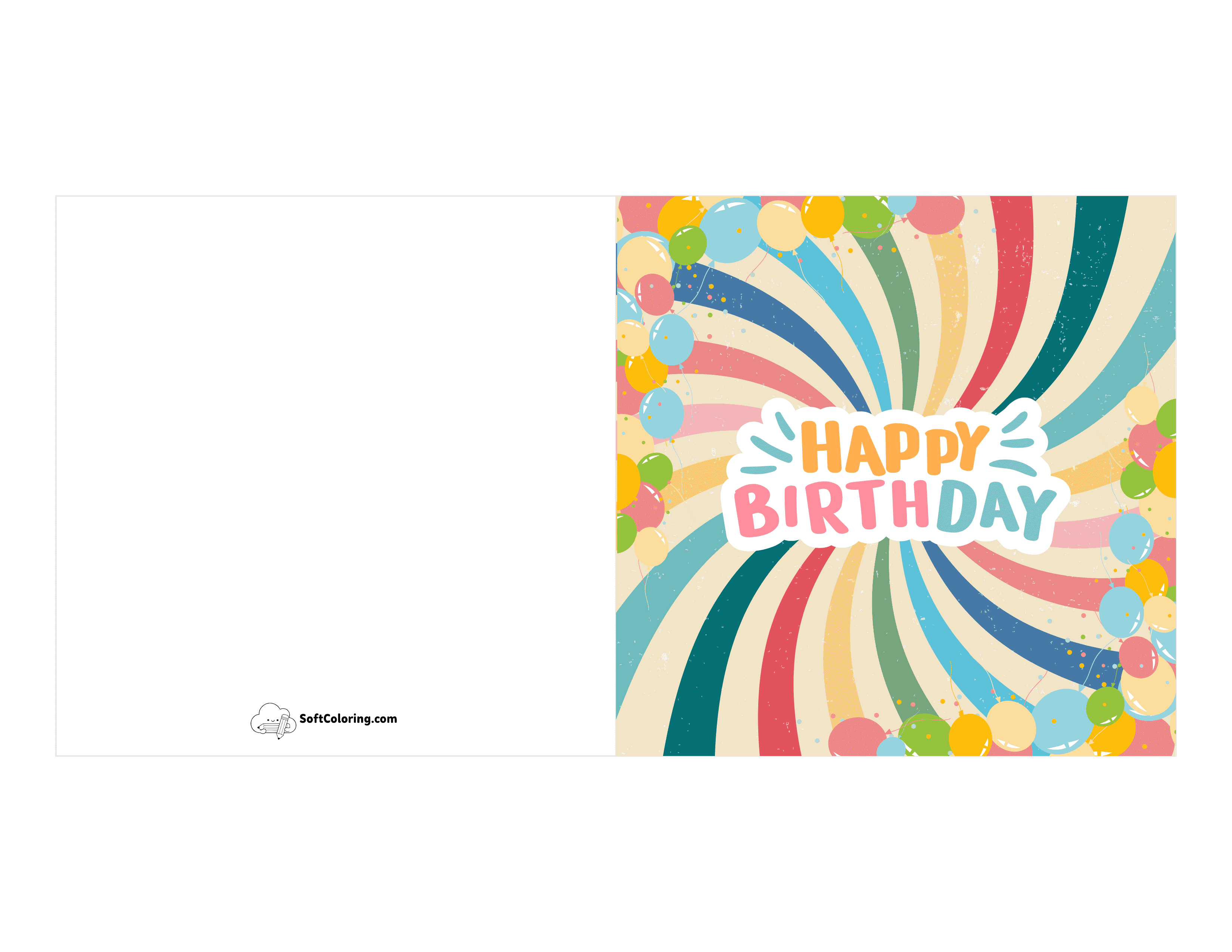 Colorful Happy Birthday Card Printable