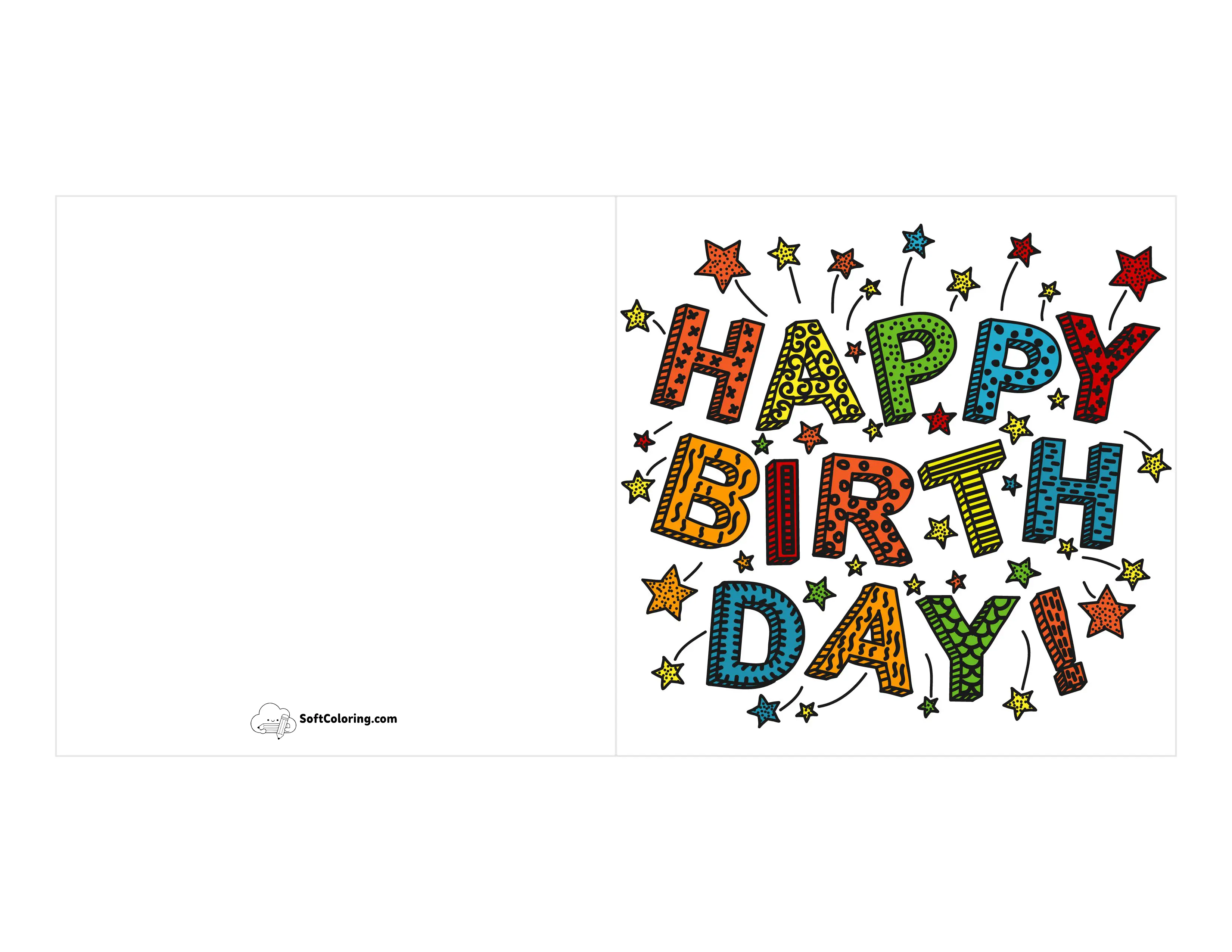 "Happy Birthday" Printable Card Template