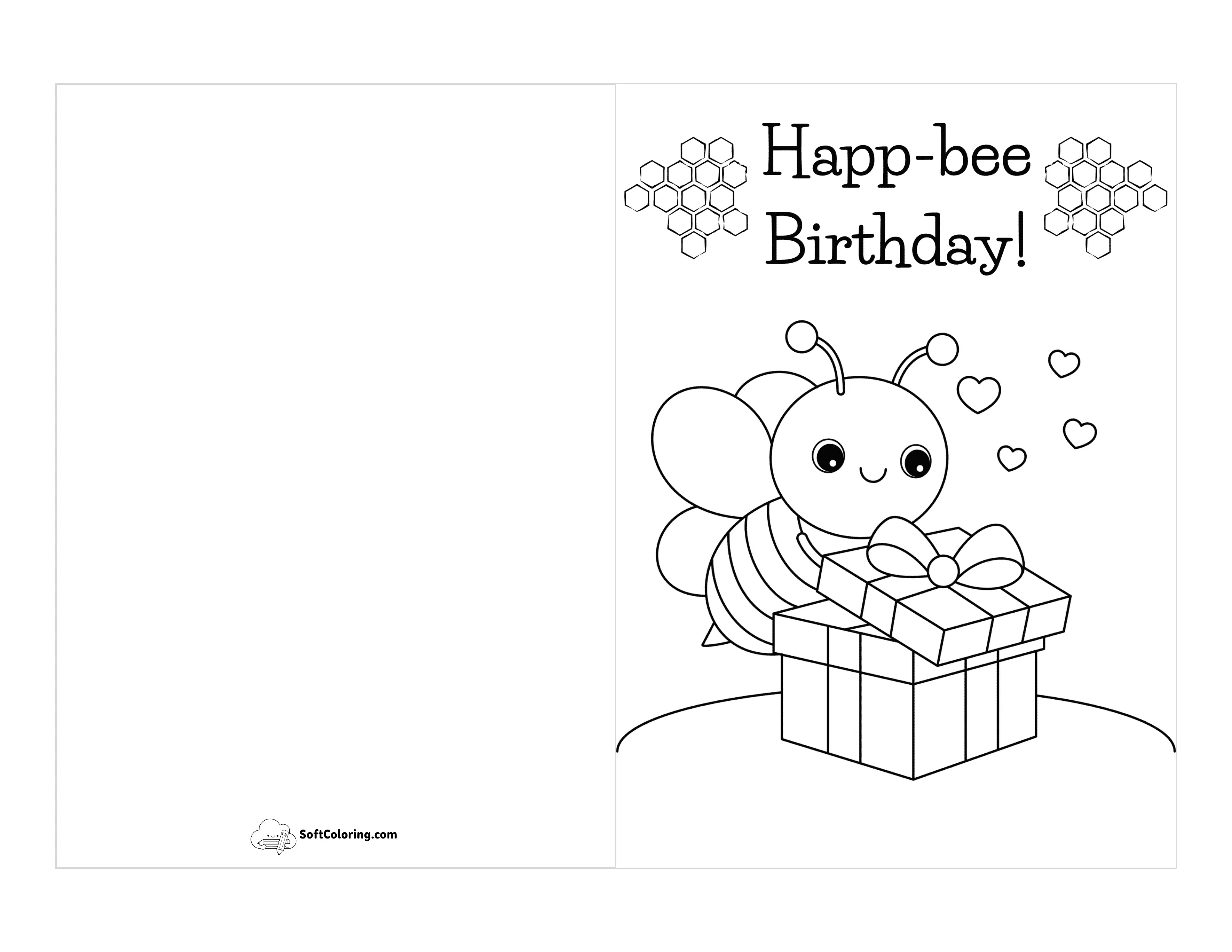 Bee Pun Printable Coloring Card