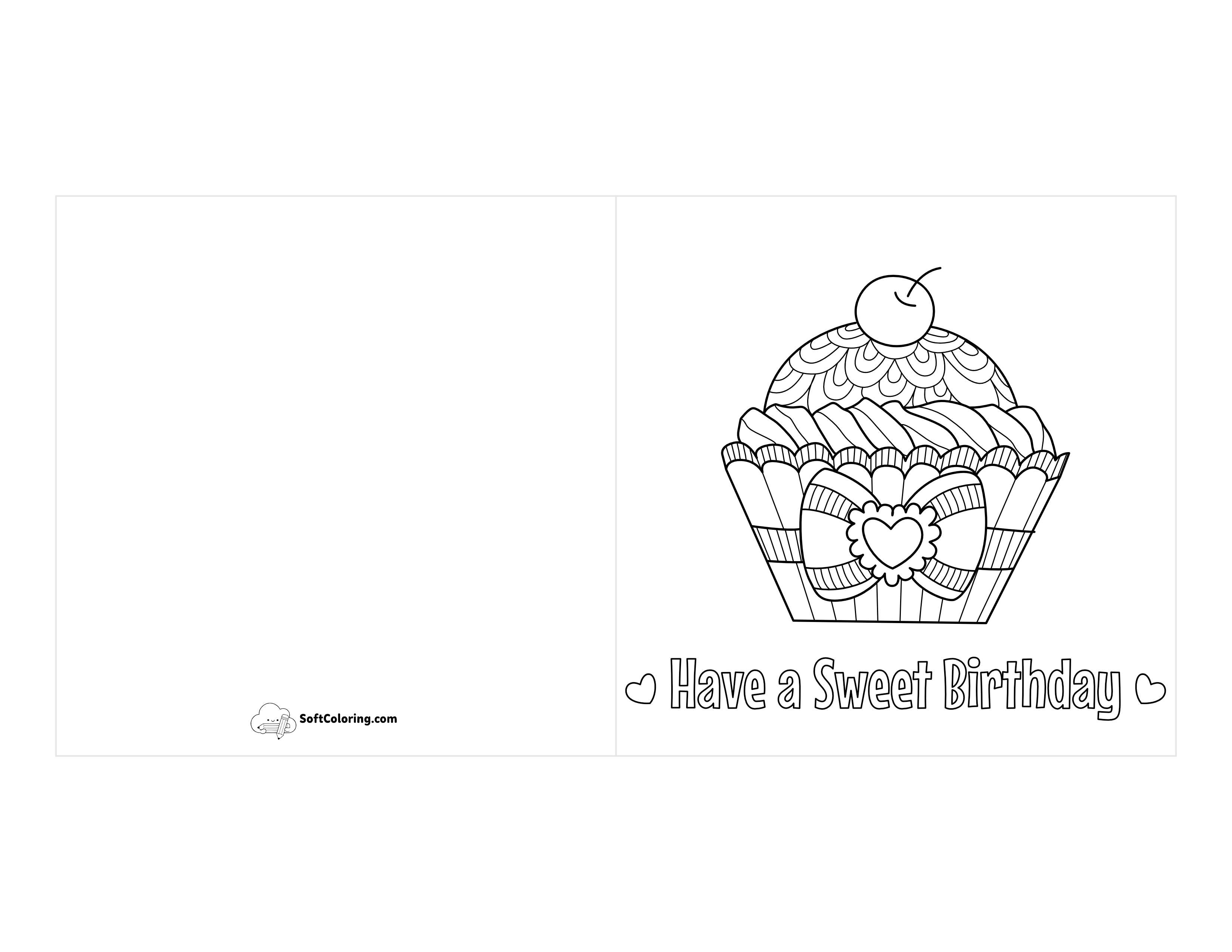 "Have A Sweet Birthday" Zentangle Card To Color