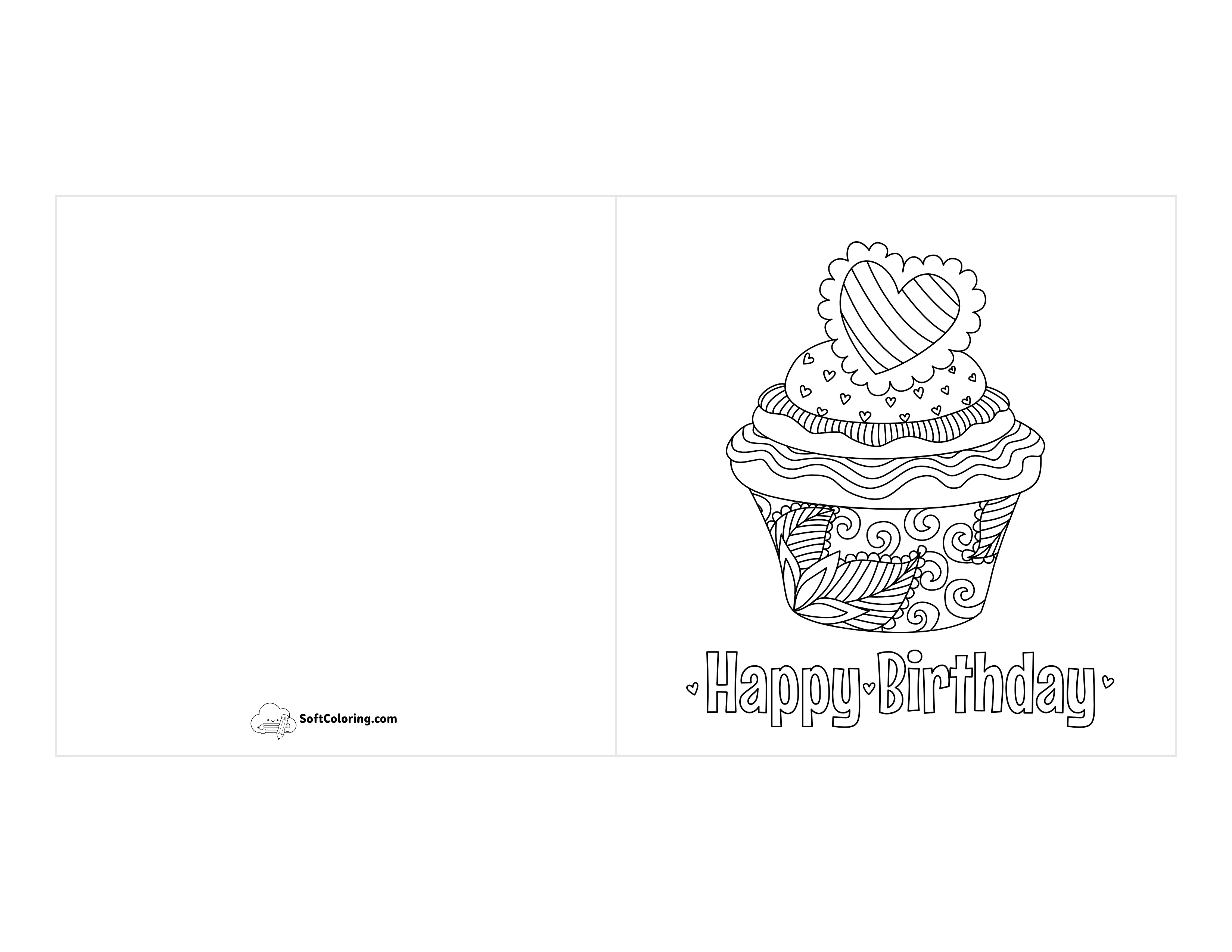 Cupcake Printable Birthday Card For Adults