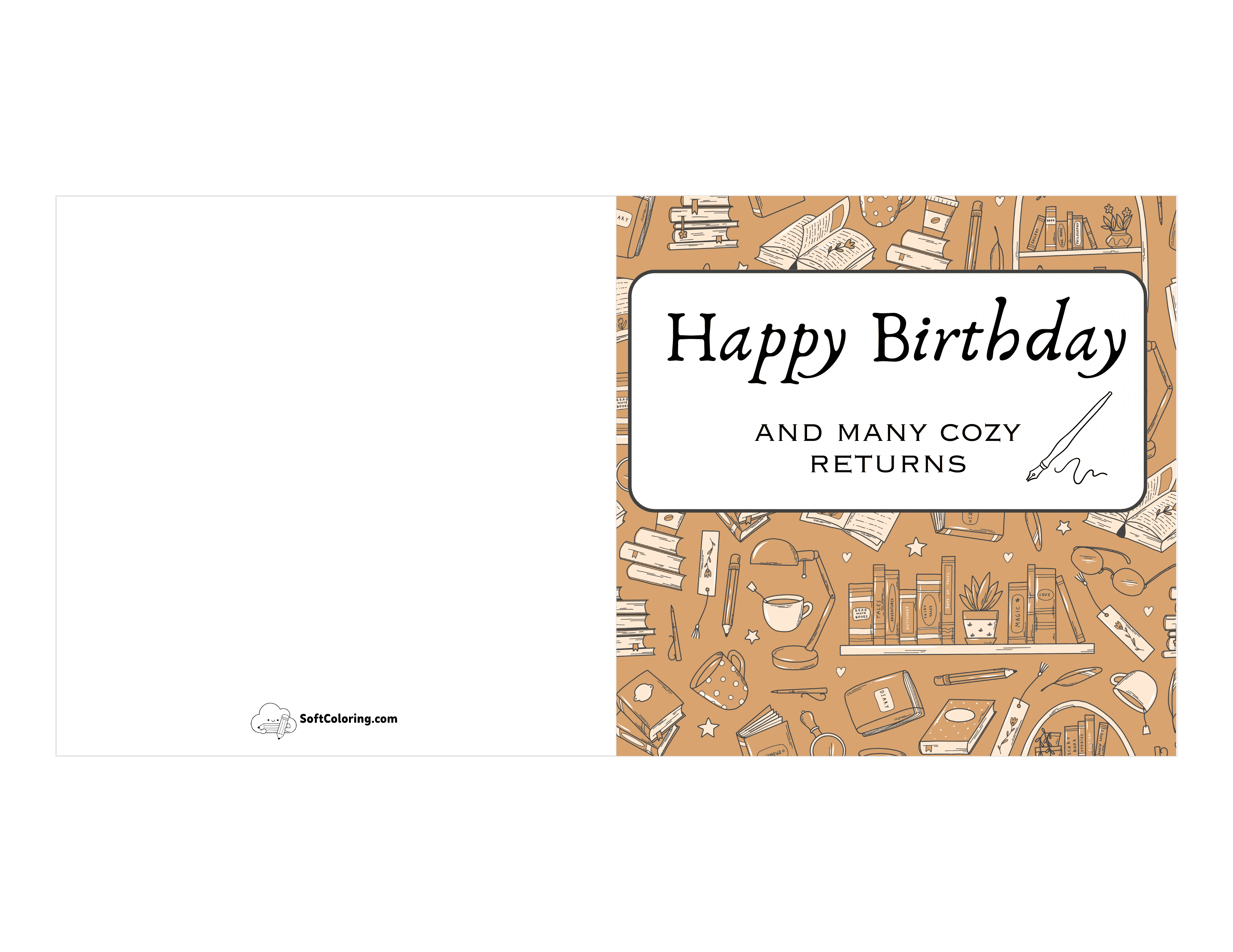 Cozy Light Academia Birthday Card