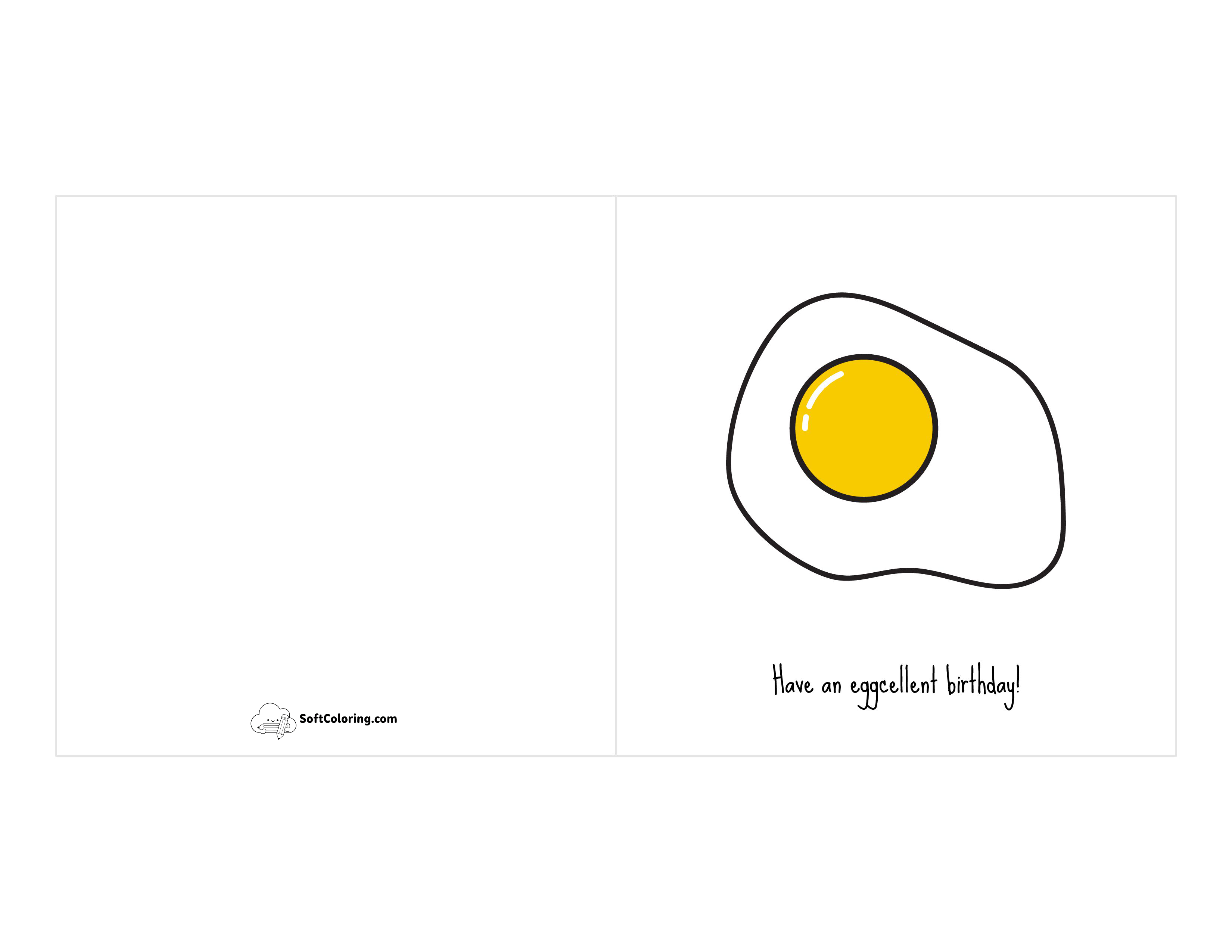"Egg-Cellent Birthday" Free Printable Card