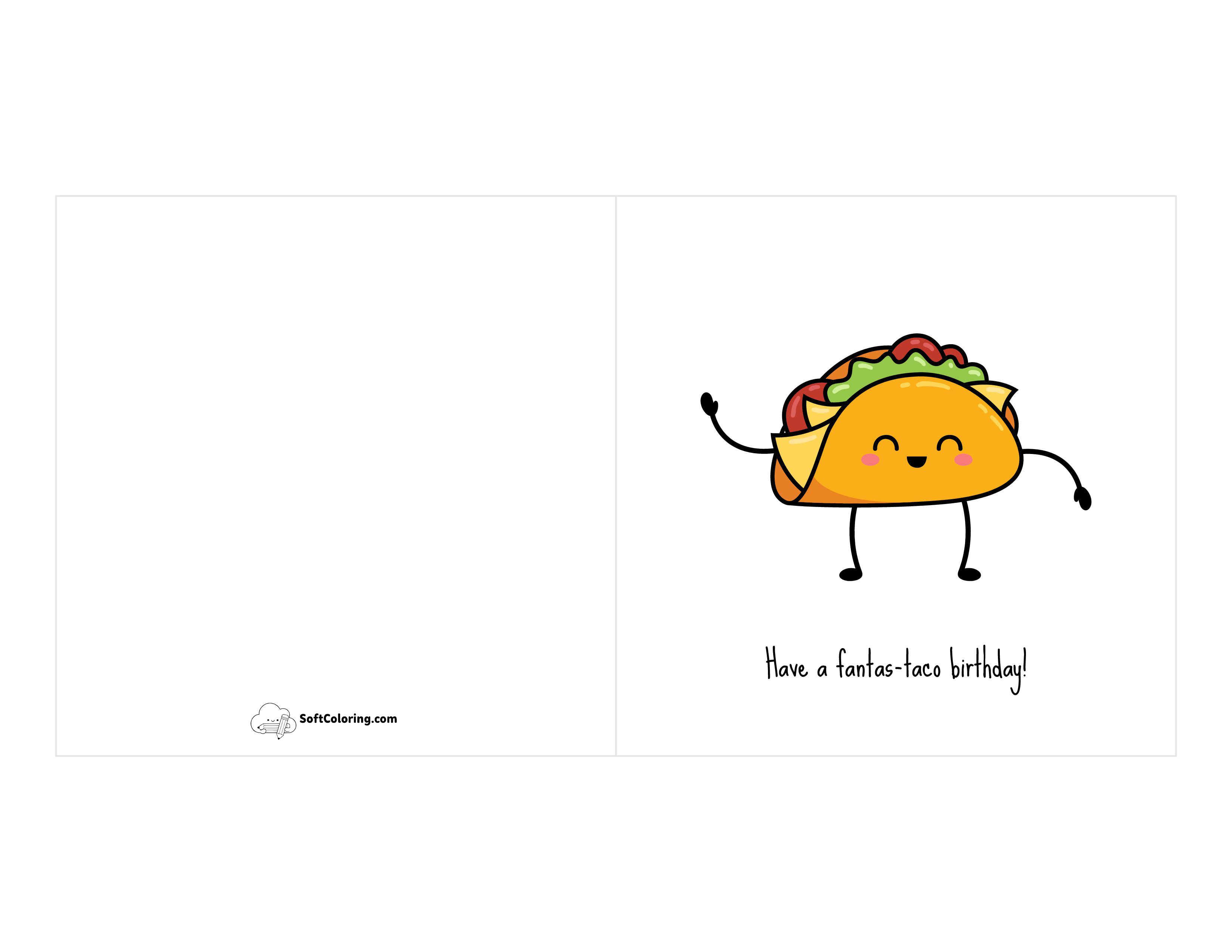 Funny Taco Birthday Birthday Card For Him