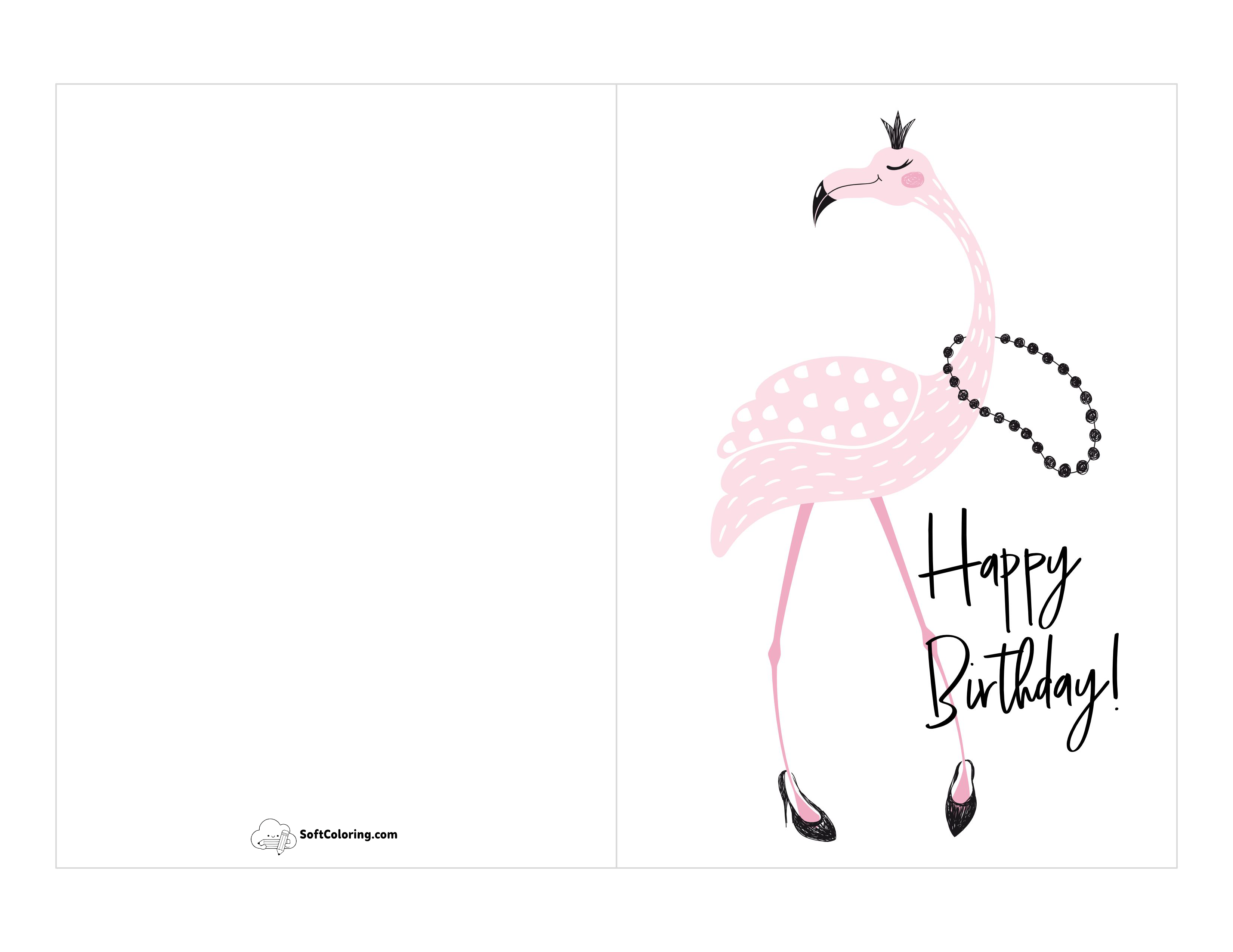 Glamorous Flamingo Birthday Card For Her