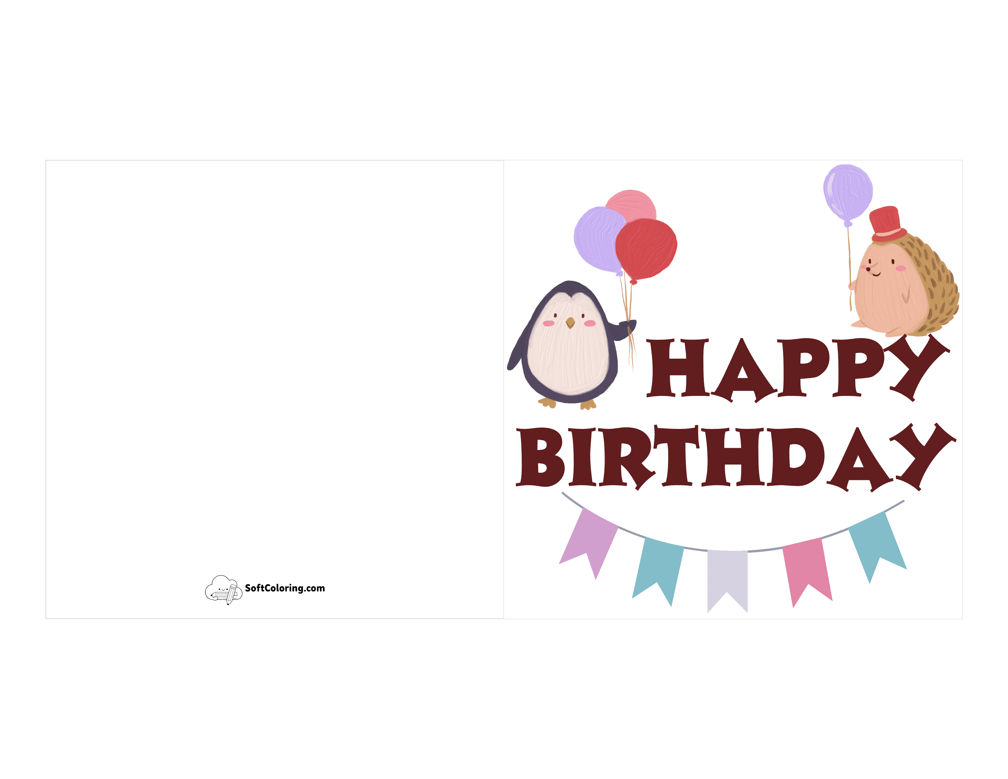 Cute Animals Free Bday Card For Kids