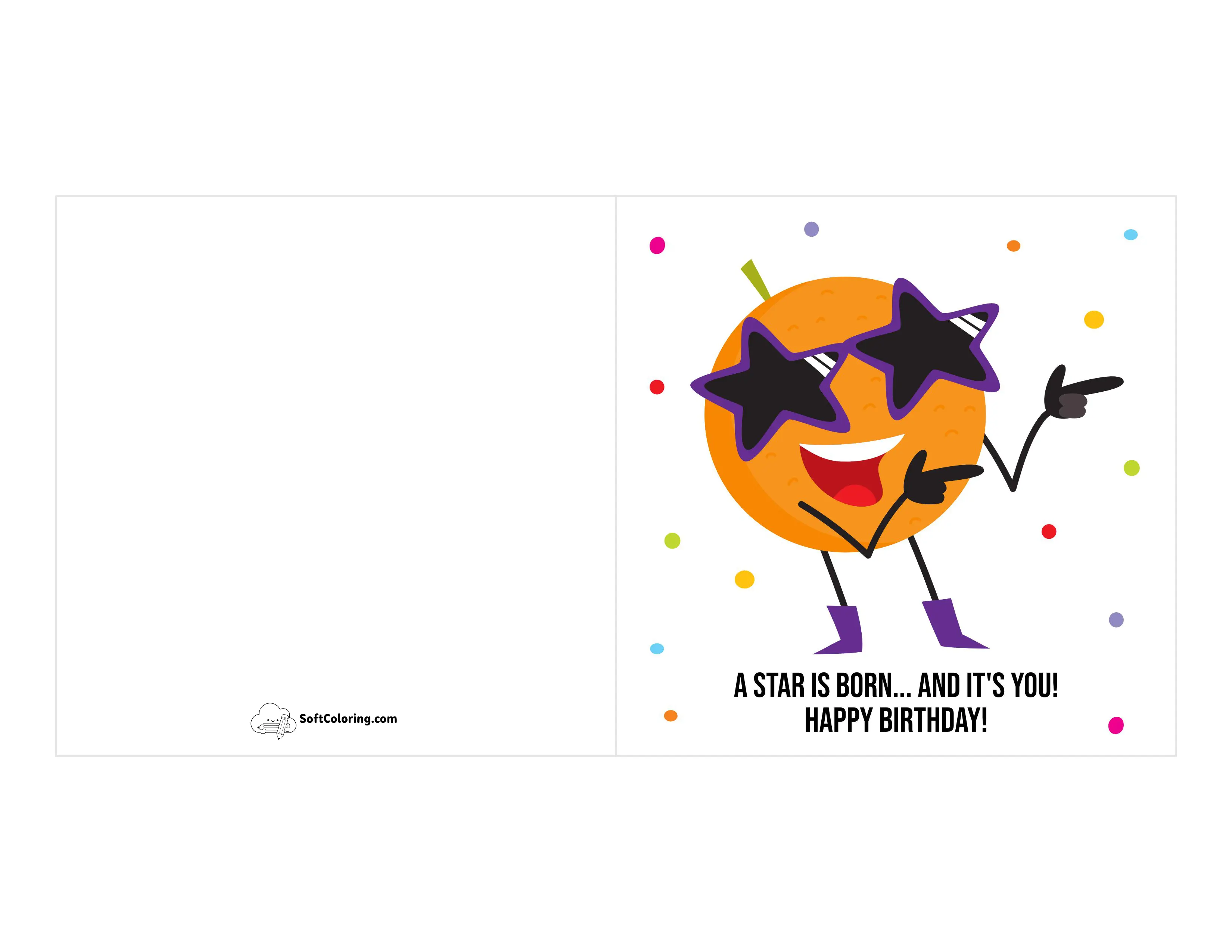"A Star Is Born" Cool Printable Birthday Card