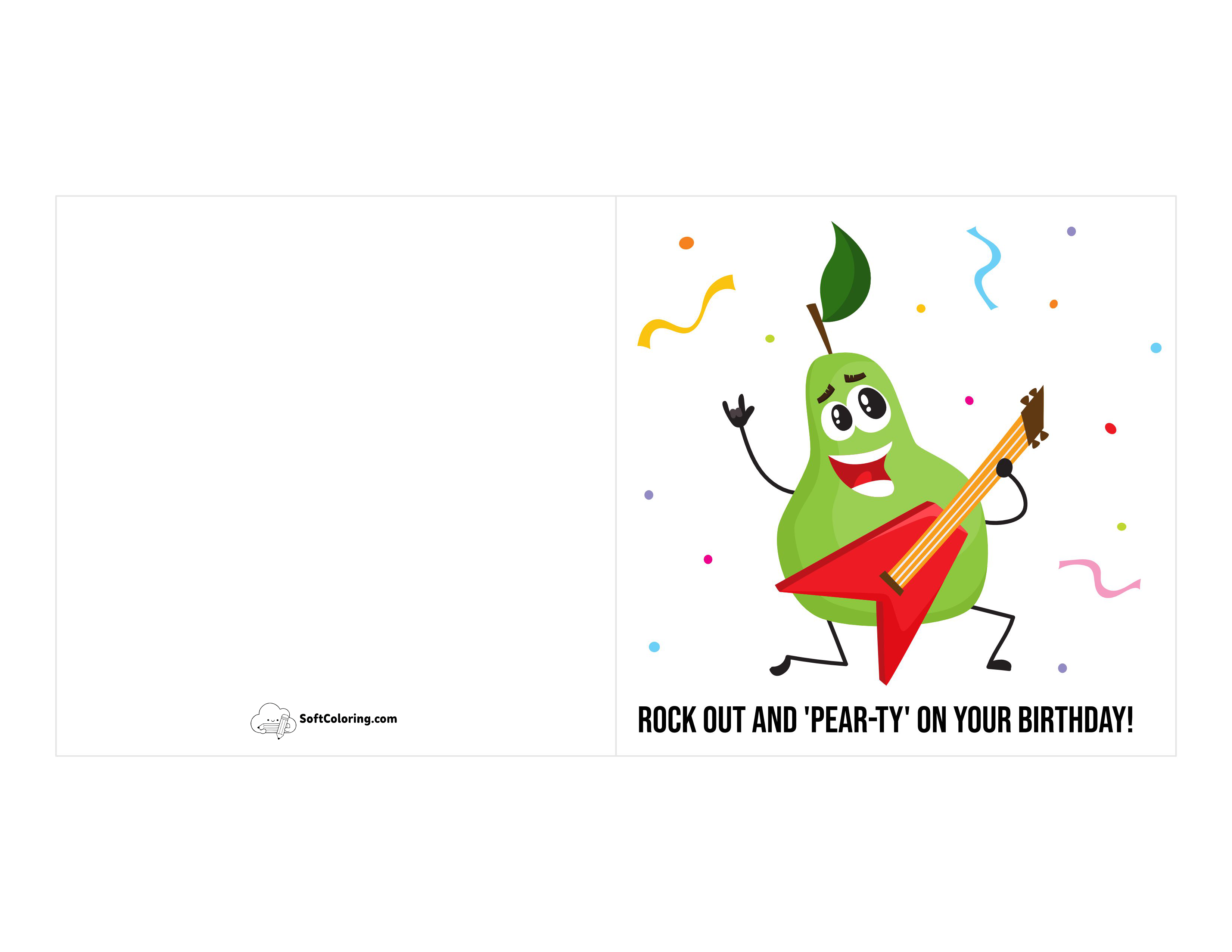 "Rock Out" Funny Birthday Card To Print