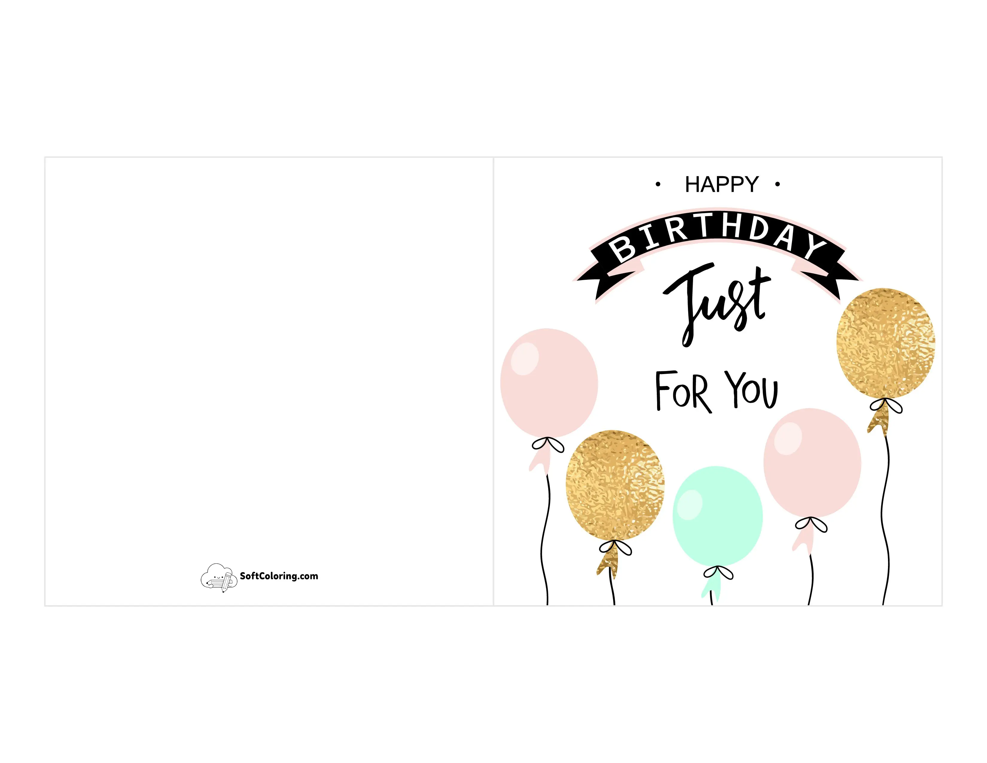 "Happy Birthday Just For You" Card For Her