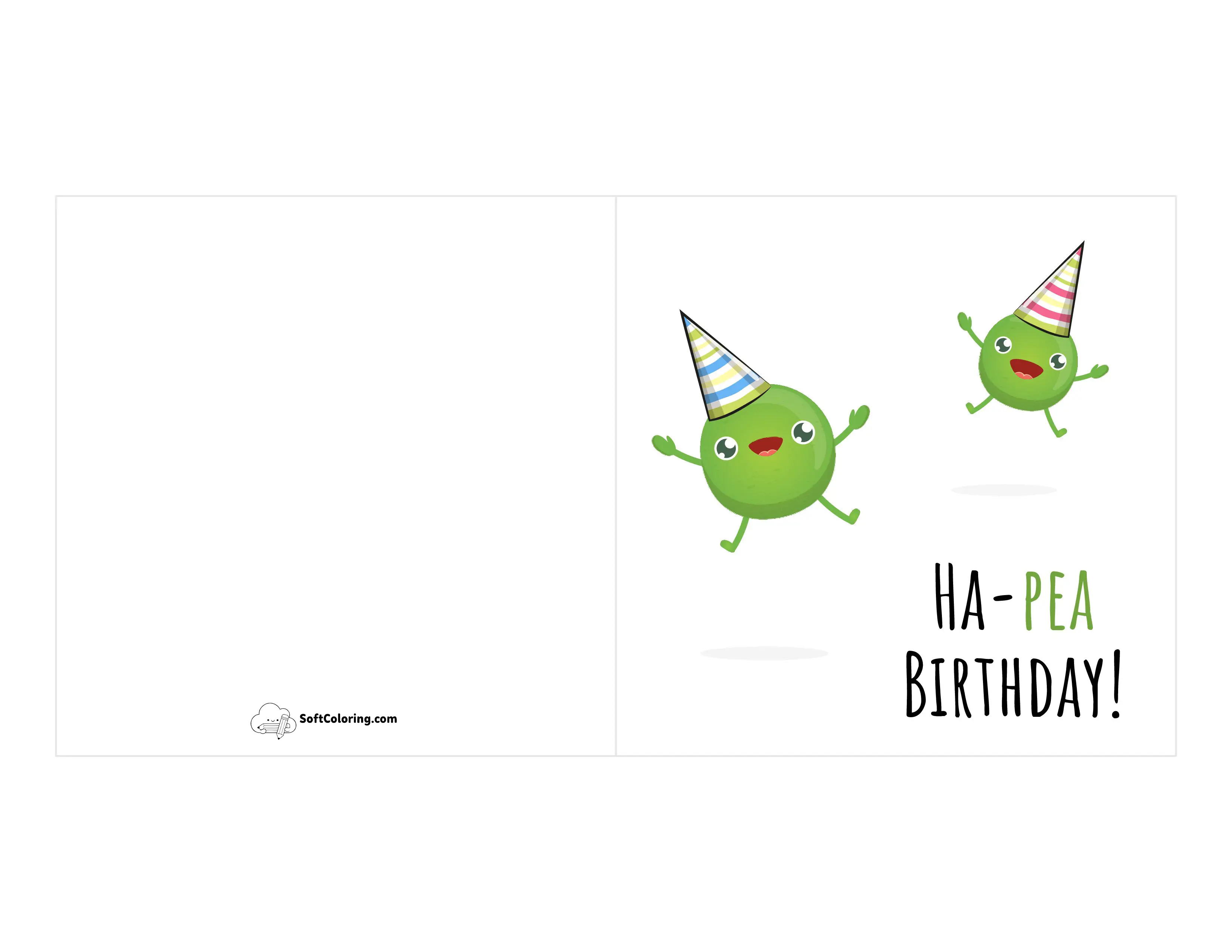 "Ha-Pea Birthday" Cute Printable Card